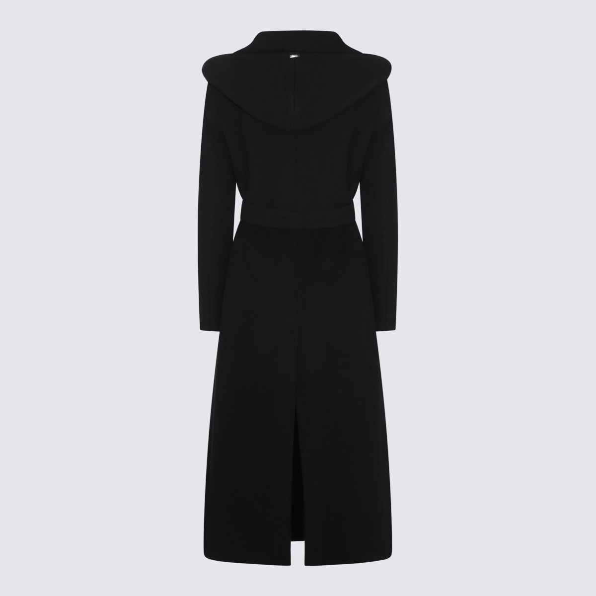 Herno Black Wool Coat In Nero