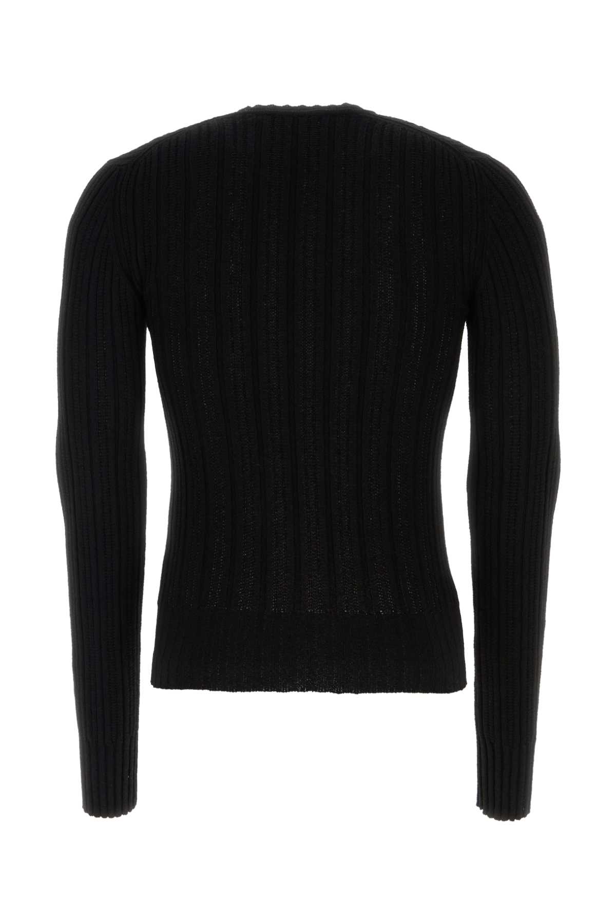 Shop Dolce & Gabbana Black Cotton Blend Sweater In Nero