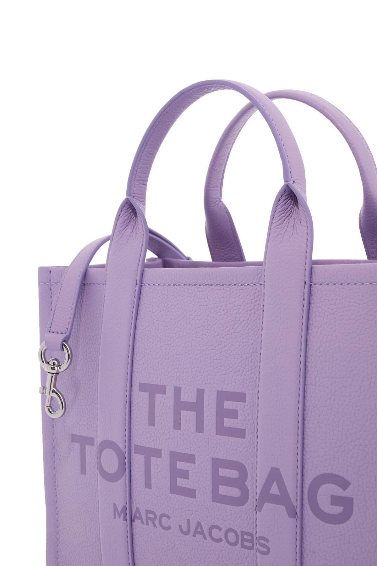 Shop Marc Jacobs The Leather Medium Tote Bag In Wisteria (purple)