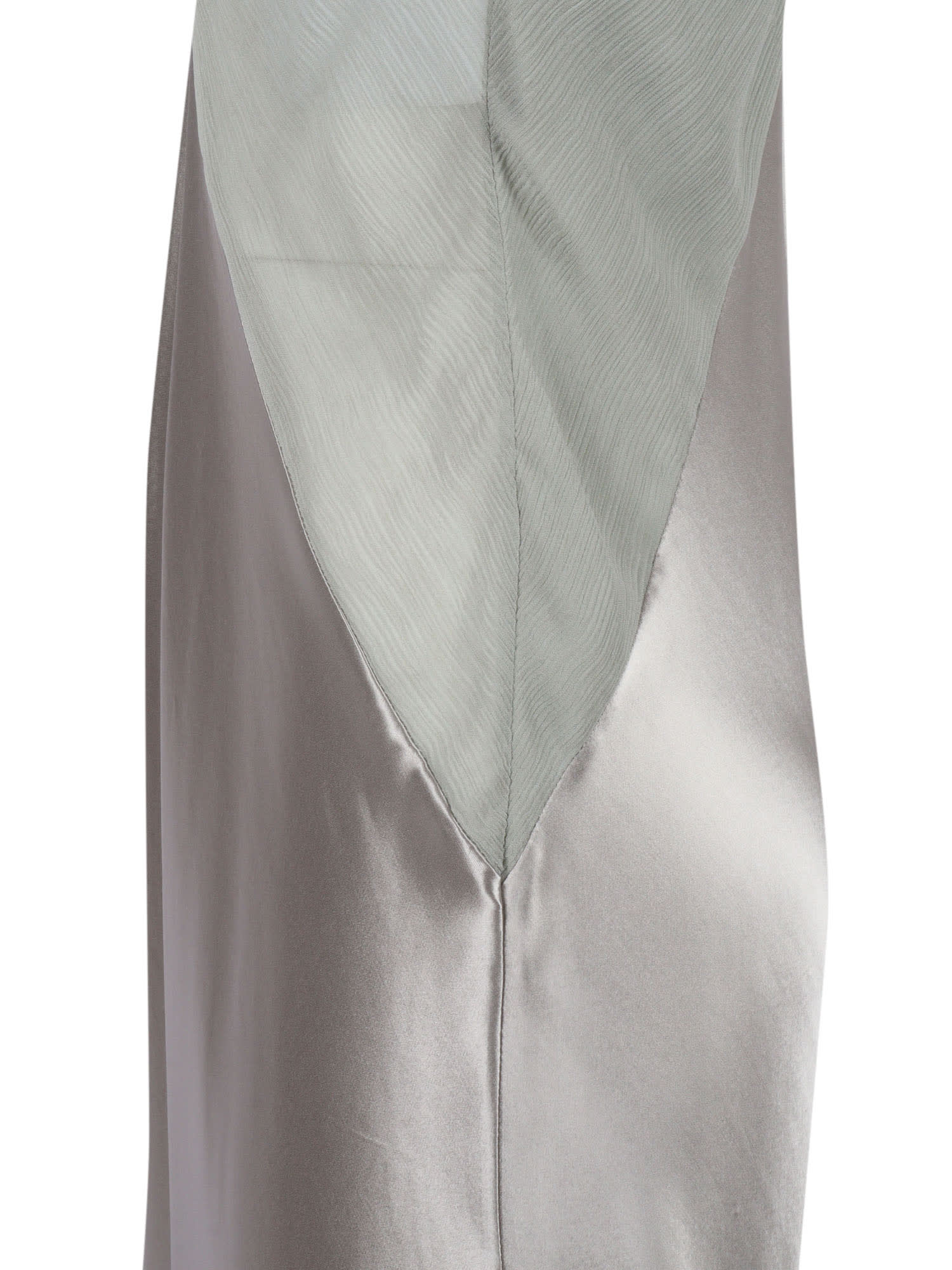 Alberta Ferretti Flowing Evening Dress With Deep V-back And Spaghetti Straps In Gray