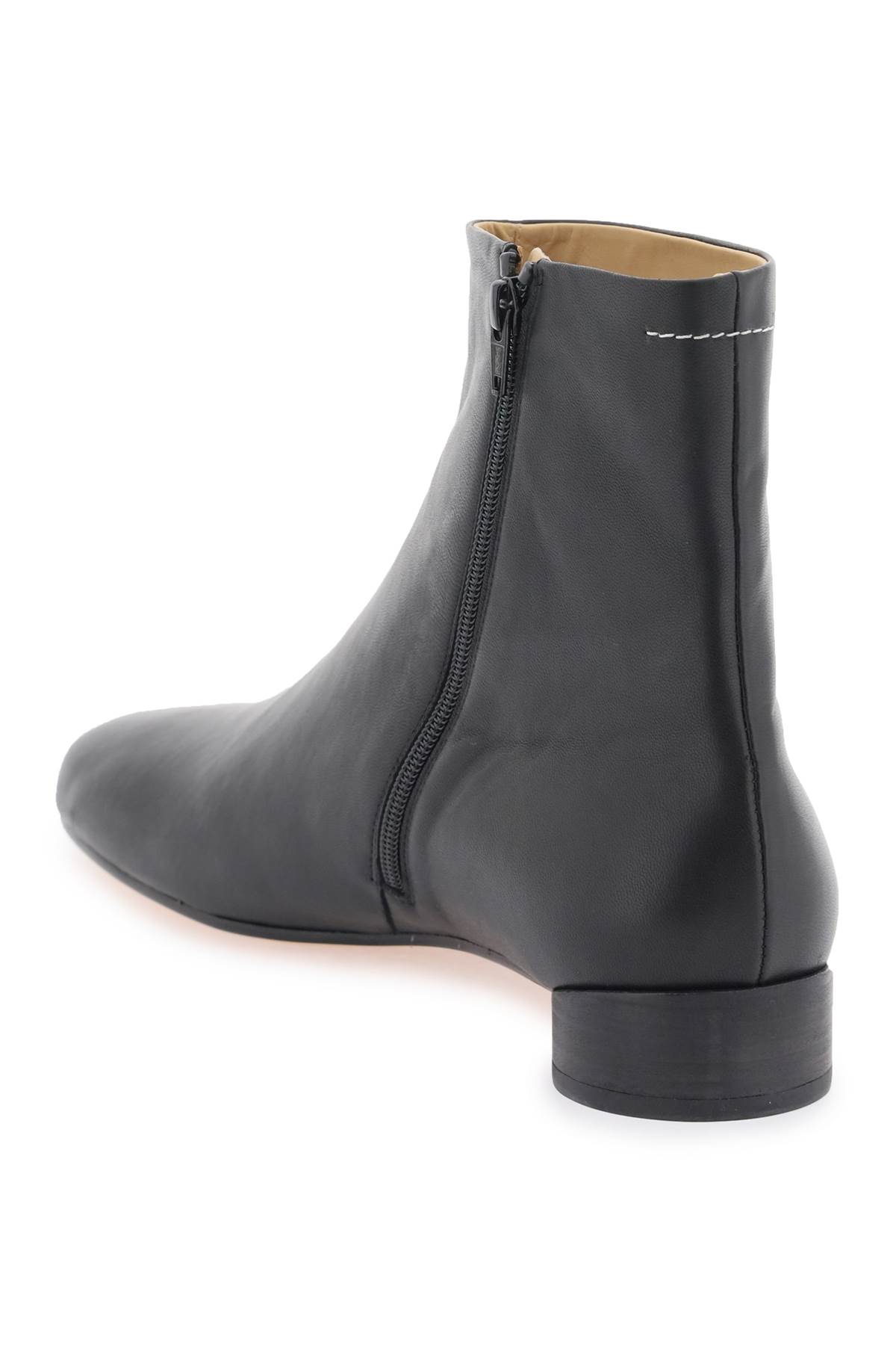 Shop Mm6 Maison Margiela Leather Ankle Boots