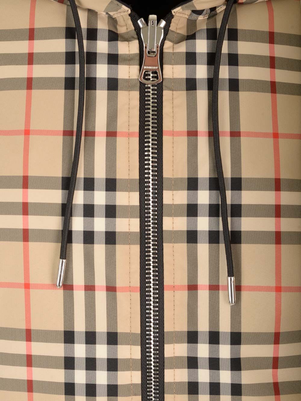 Shop Burberry Reversible Check Jacket In Beige