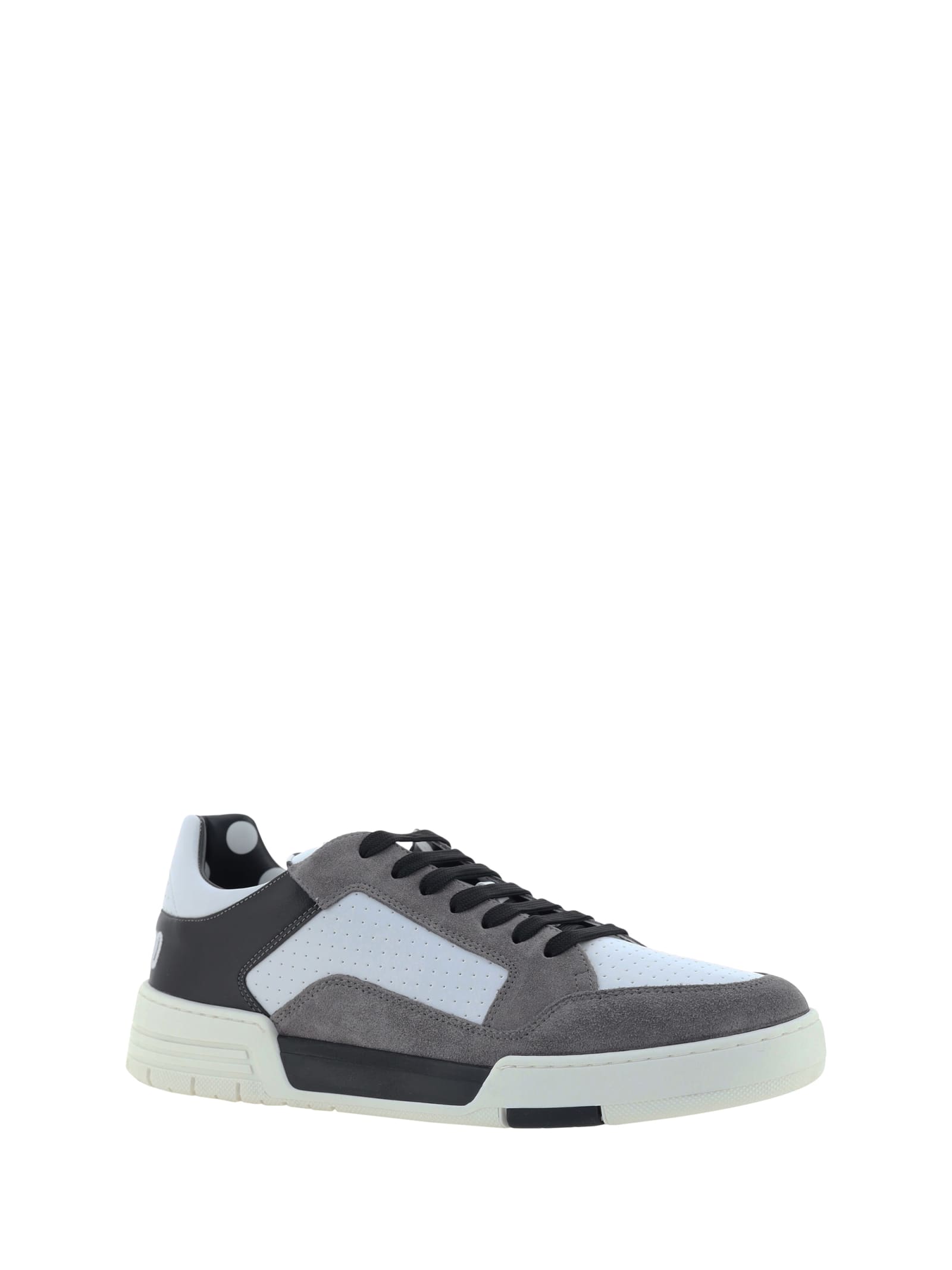 Shop Moschino Sneakers In Bianco/grigio