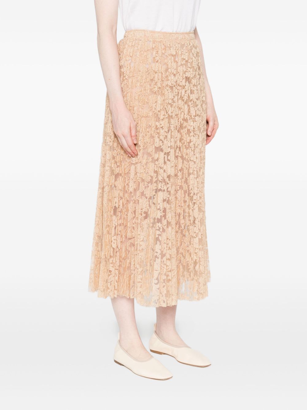 Ermanno Scervino Beige Elegance In Skirt In Brown