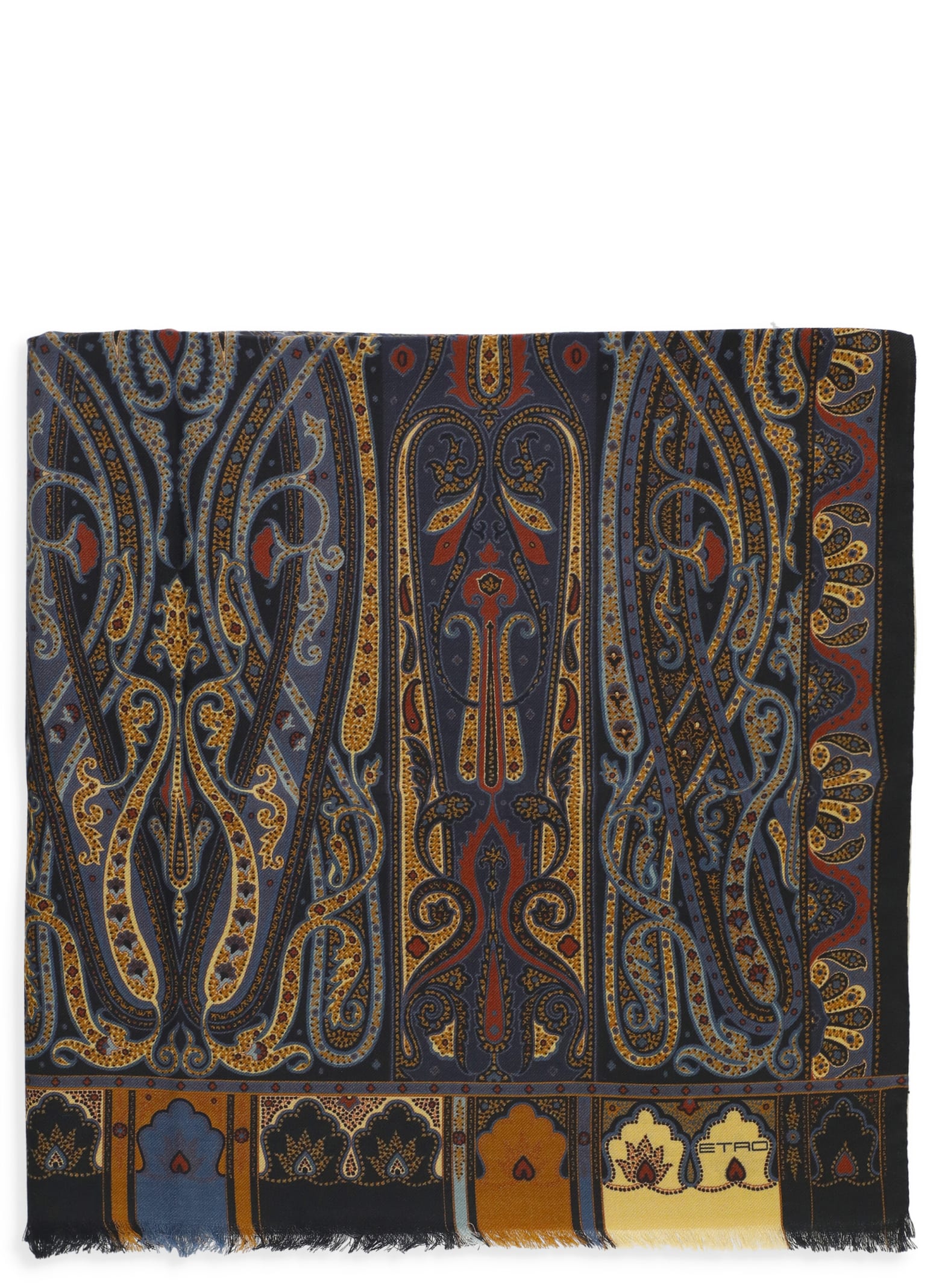 Shop Etro Shawl With Paisley Print In Multicolour