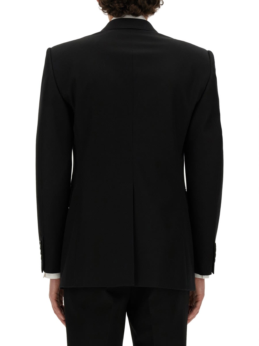 Shop Alexander Mcqueen Double-breasted Jacket In Black