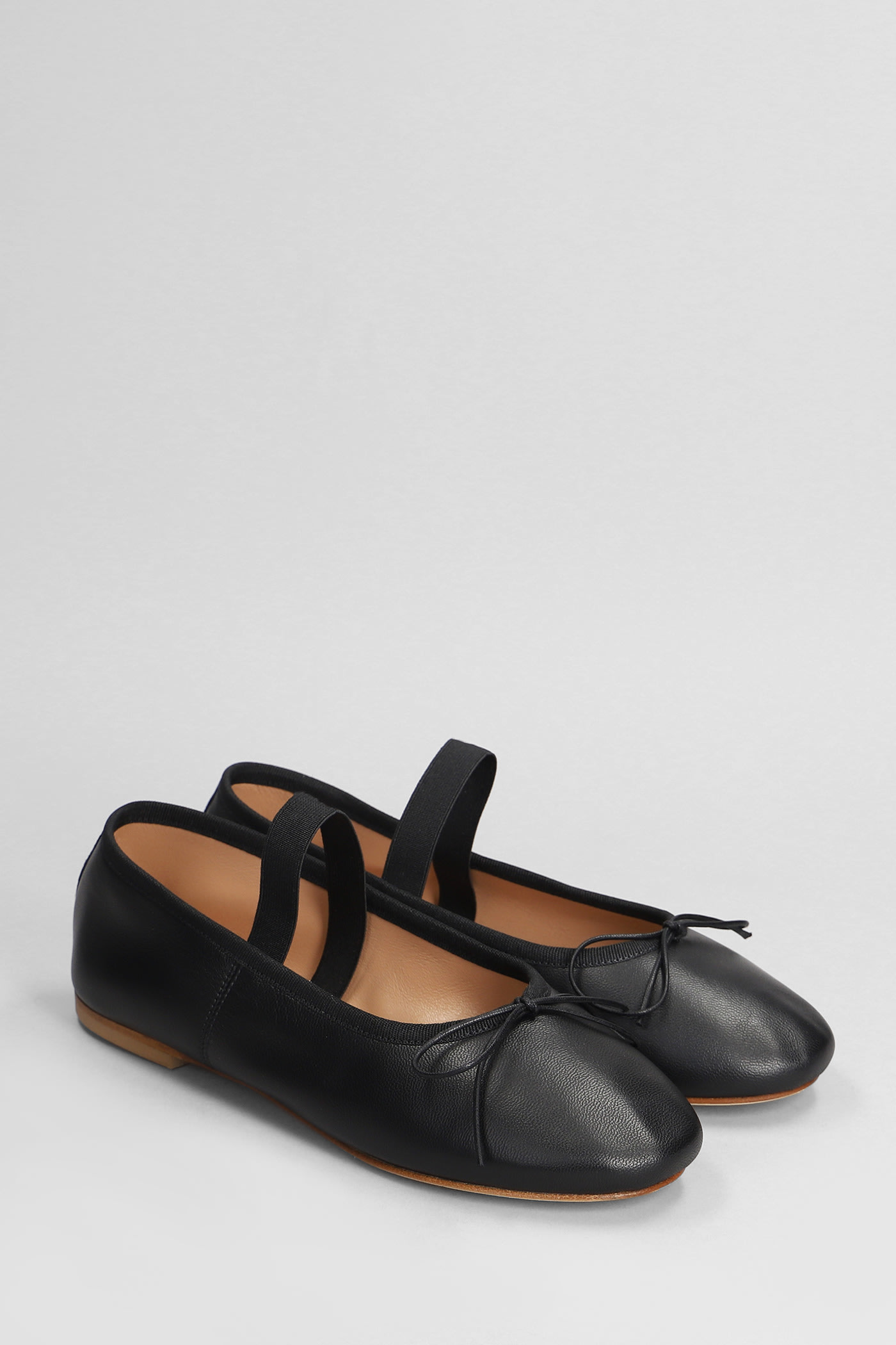 Shop Anniel Ballet Flats In Black Leather