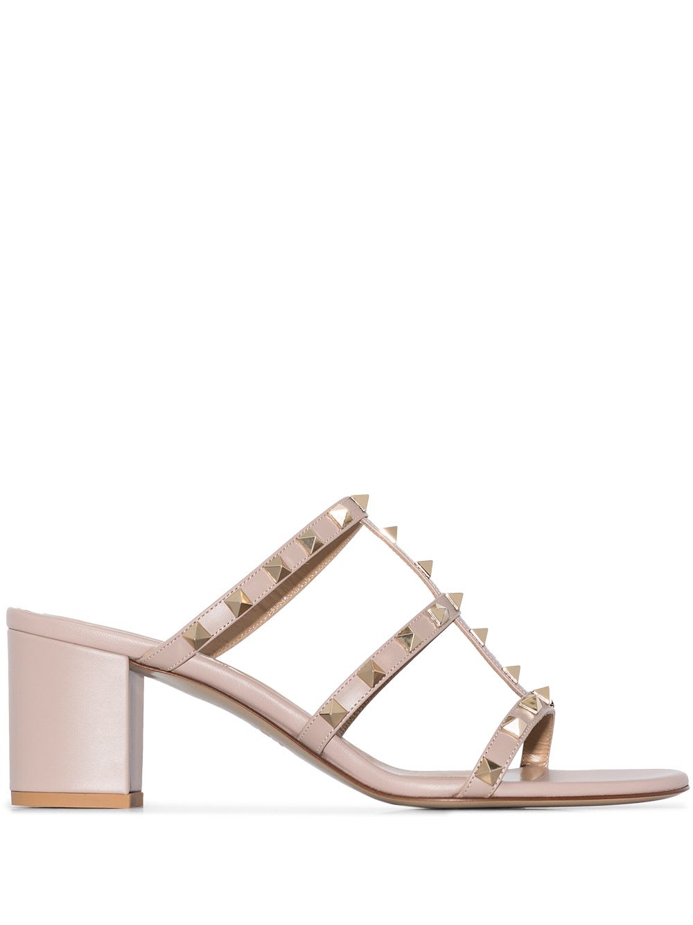 Valentino Garavani Rockstud Leather Sandals In White