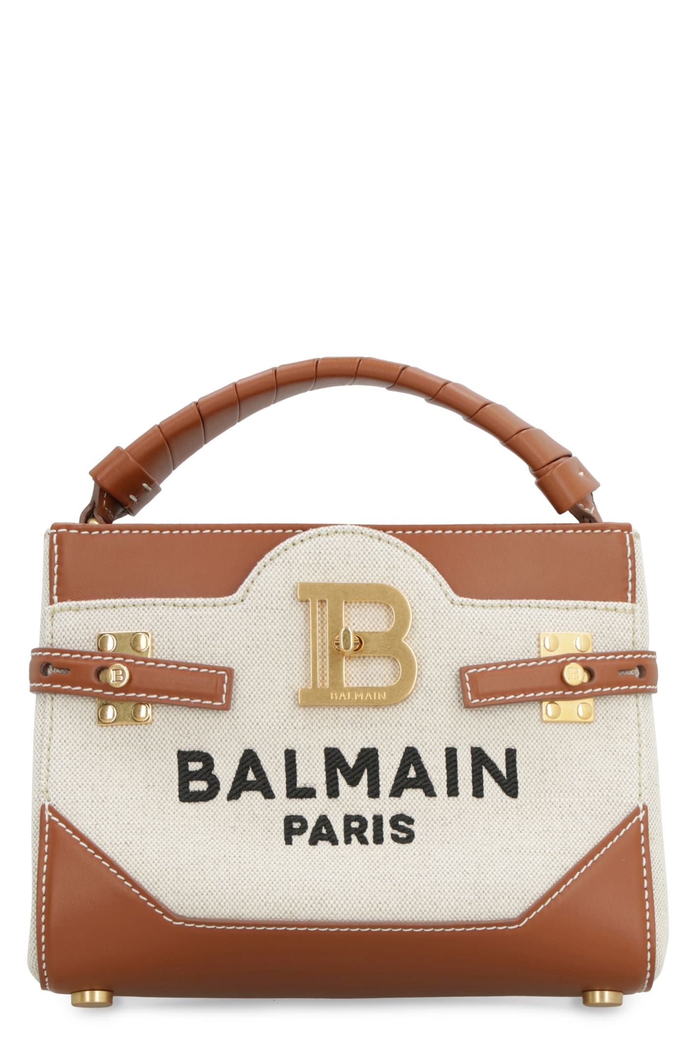 Shop Balmain B-buzz Handbag In Beige