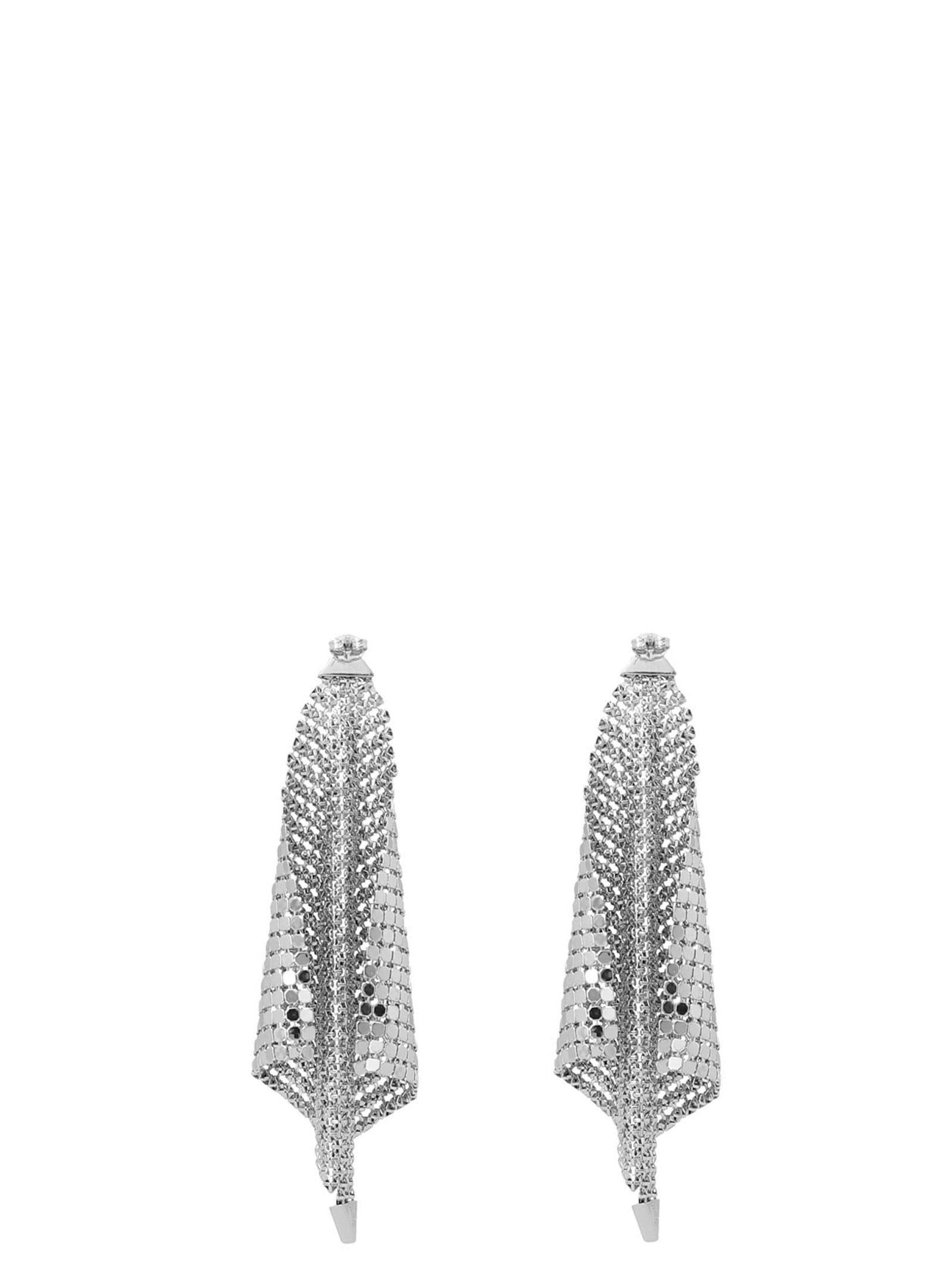 Shop Rabanne Pixel Flow Earrings In Silver