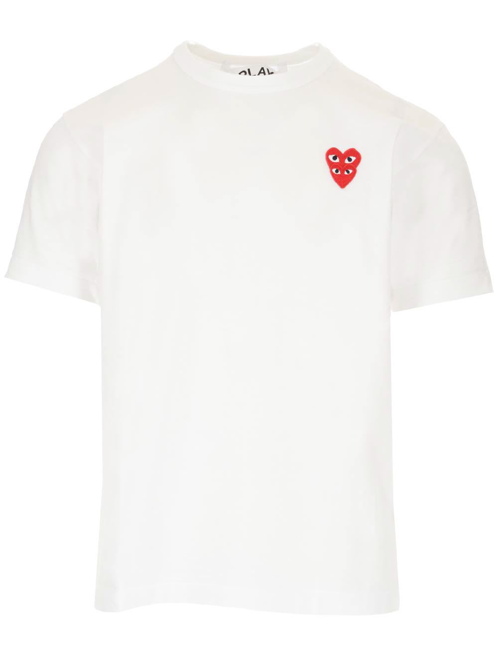 Comme des Garçons Play T-shirt Double Red Hearts