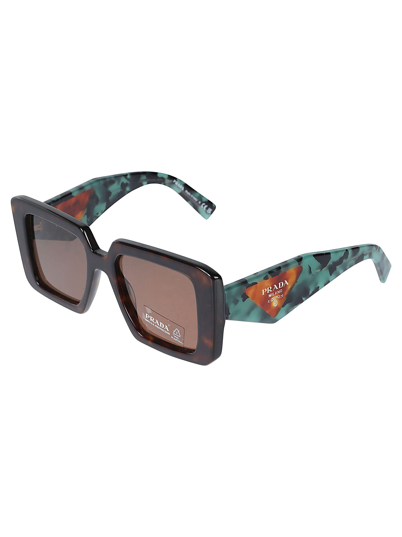Prada Squared Frame Sunglasses In Brown
