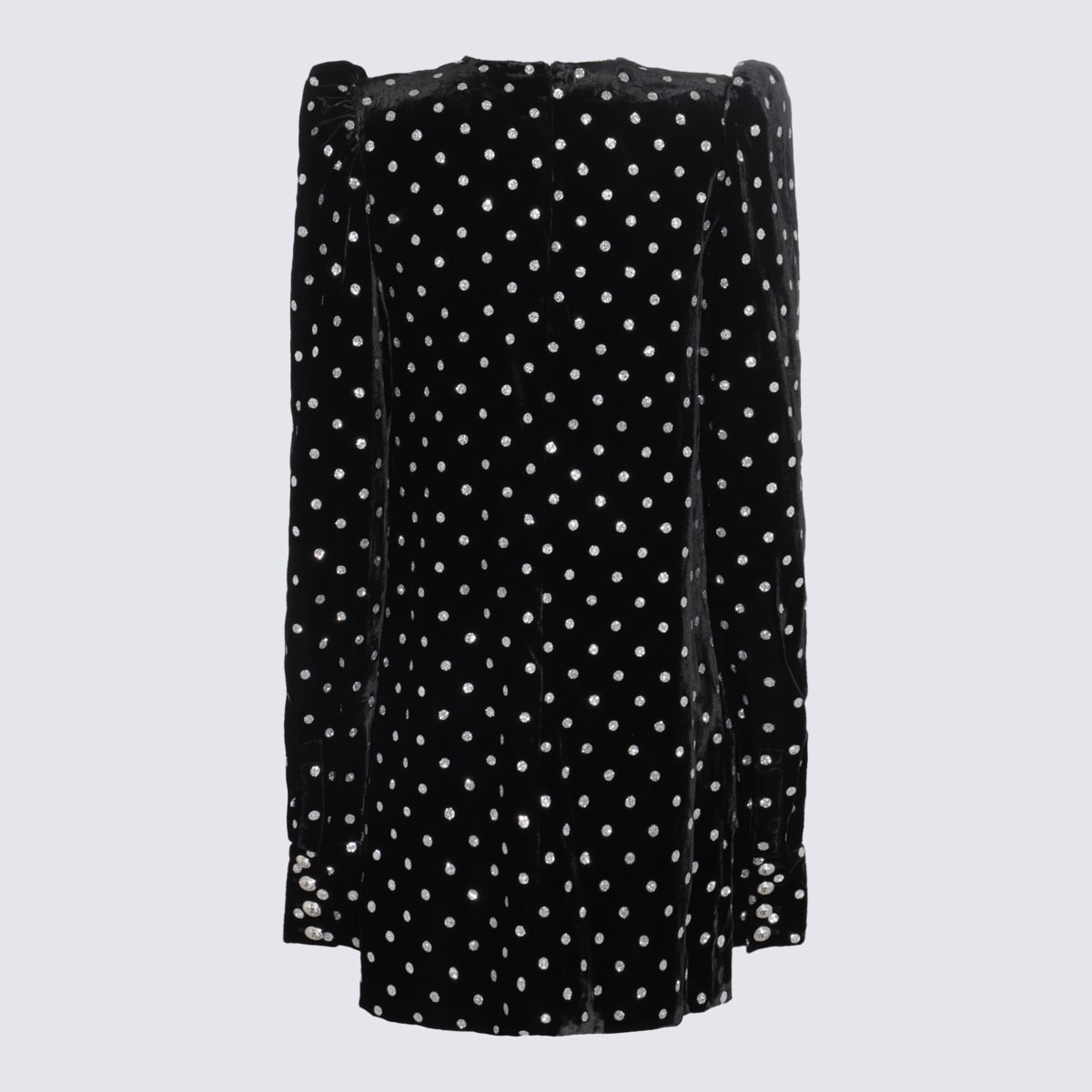 Shop Balmain Black Mini Dress In Noir Argent