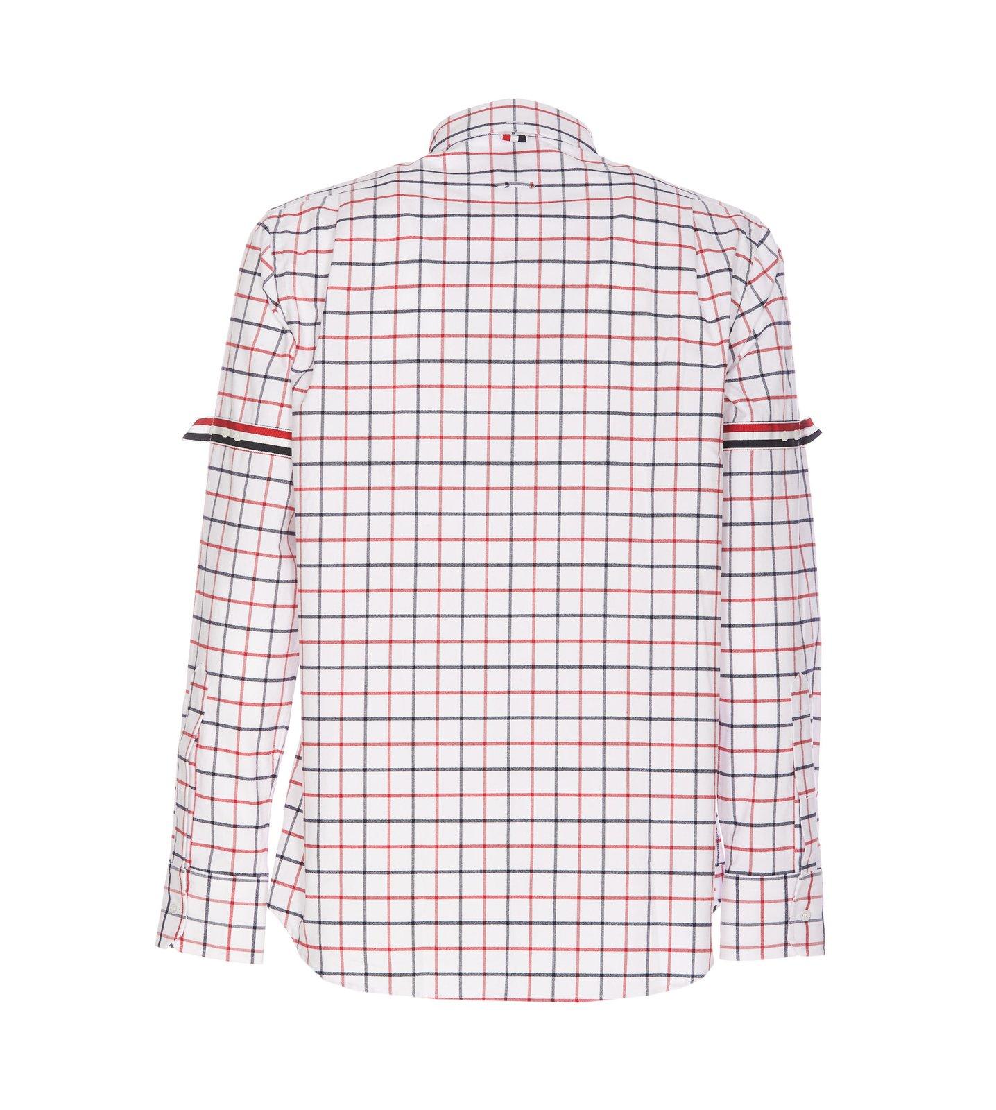 Shop Thom Browne Checked Shirt In Multicolour