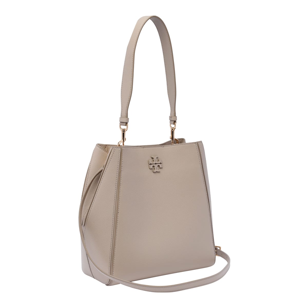 Shop Tory Burch Mccgraw Bucket Bag In Grey