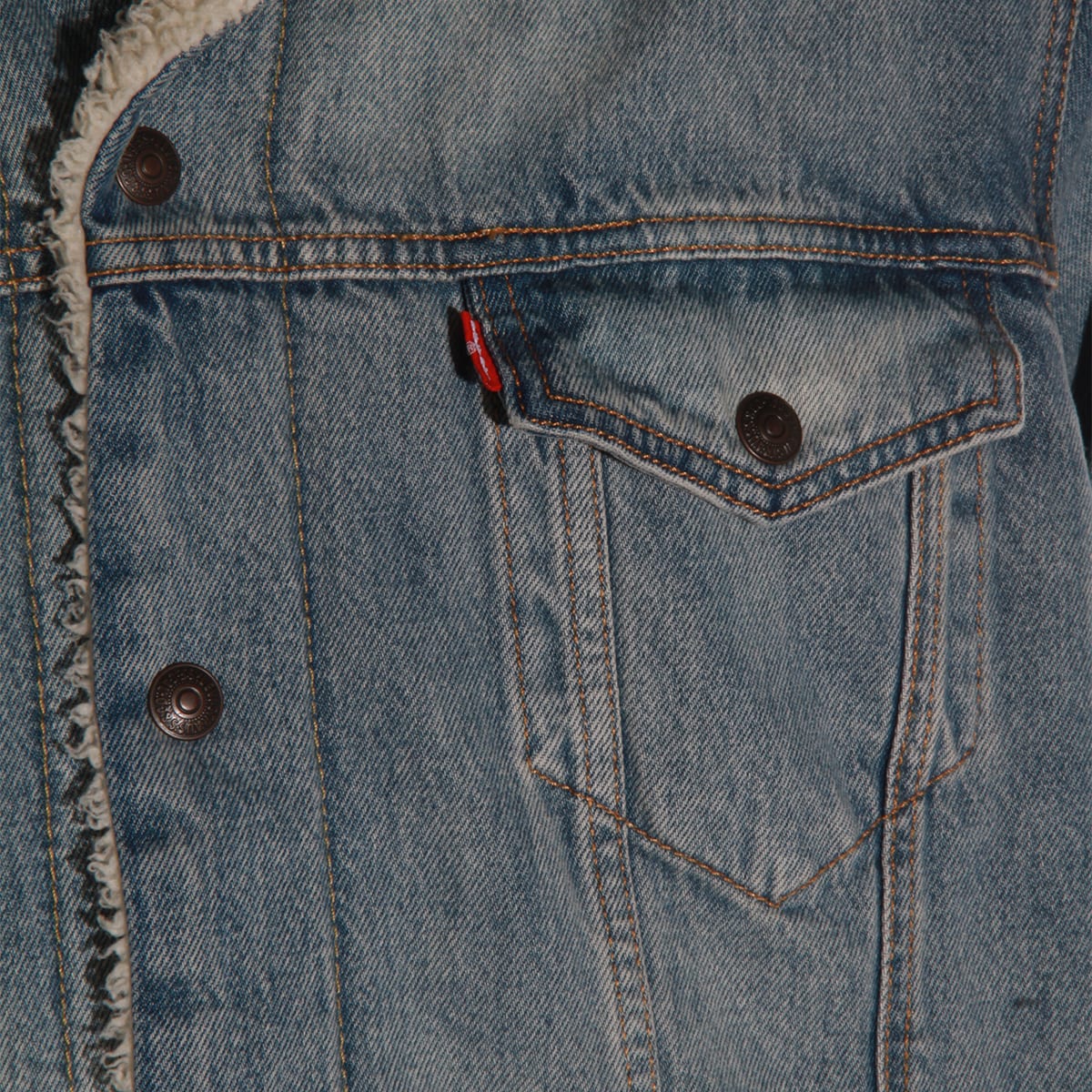 Levi's Blue Denim Type Ii Sherpa Trucker Jacket In Blue