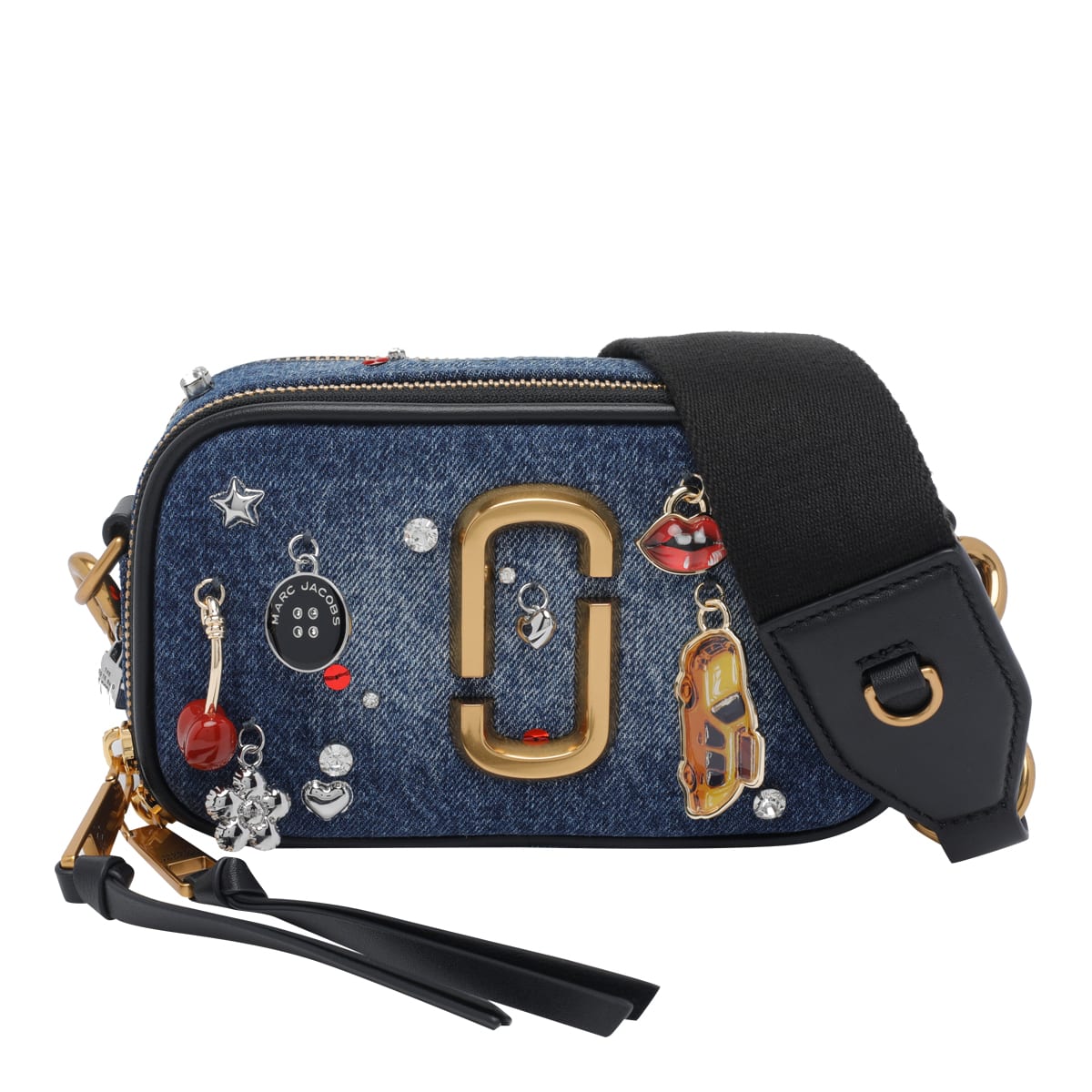 Marc Jacobs The Trinket Charm Denim Crossbody Bag In Blue
