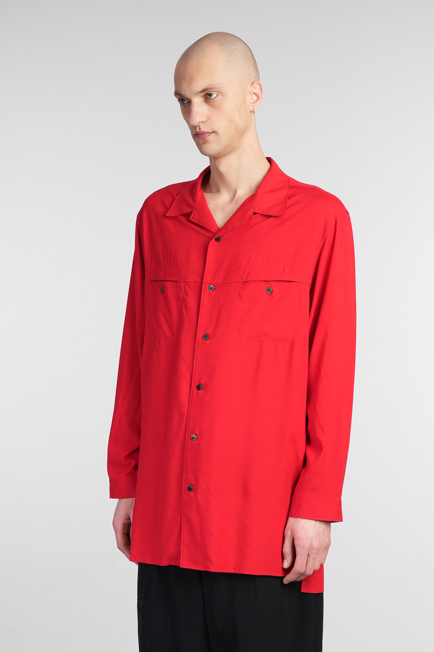 Yohji Yamamoto Shirt In Red Linen In Red