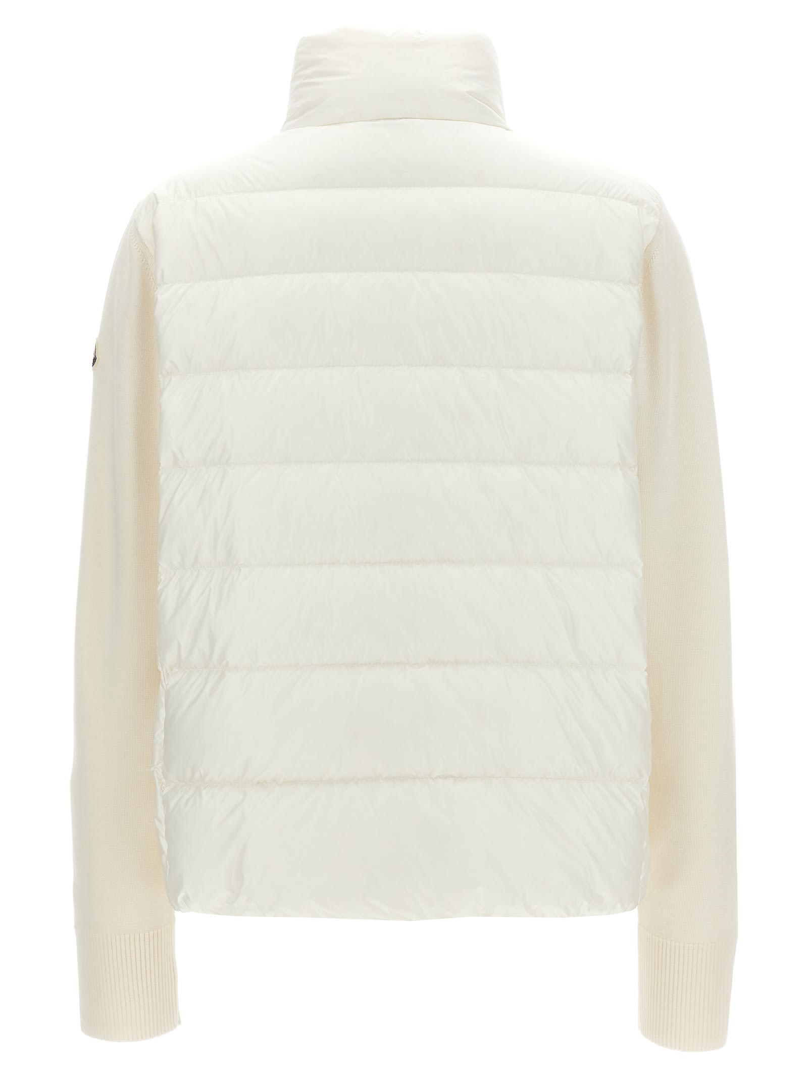 Moncler Wool Sleeve Insert Down Jacket In White