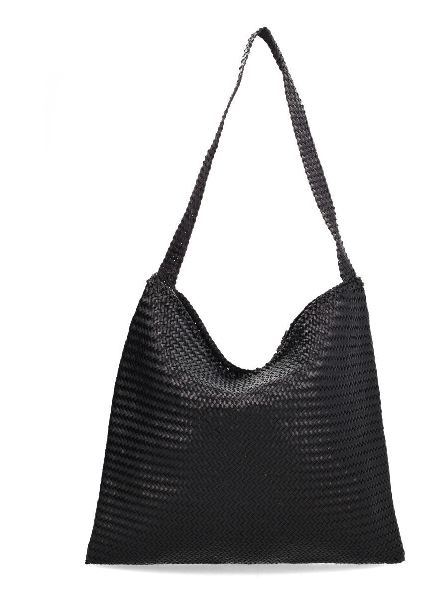 Dragon Diffusion Ars Woven Leather Shoulder Bag In Black