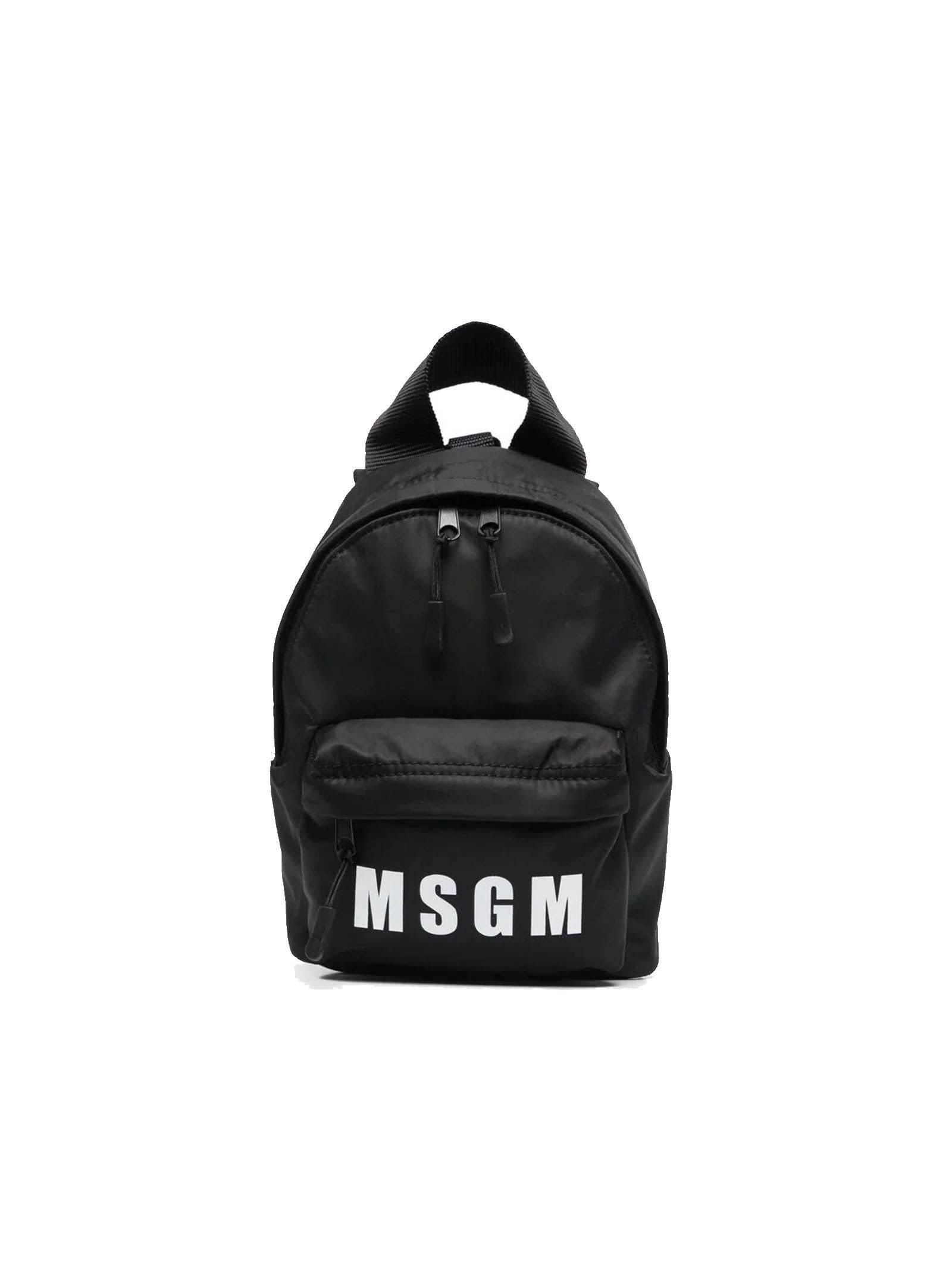 Msgm Black Nylon Backpack