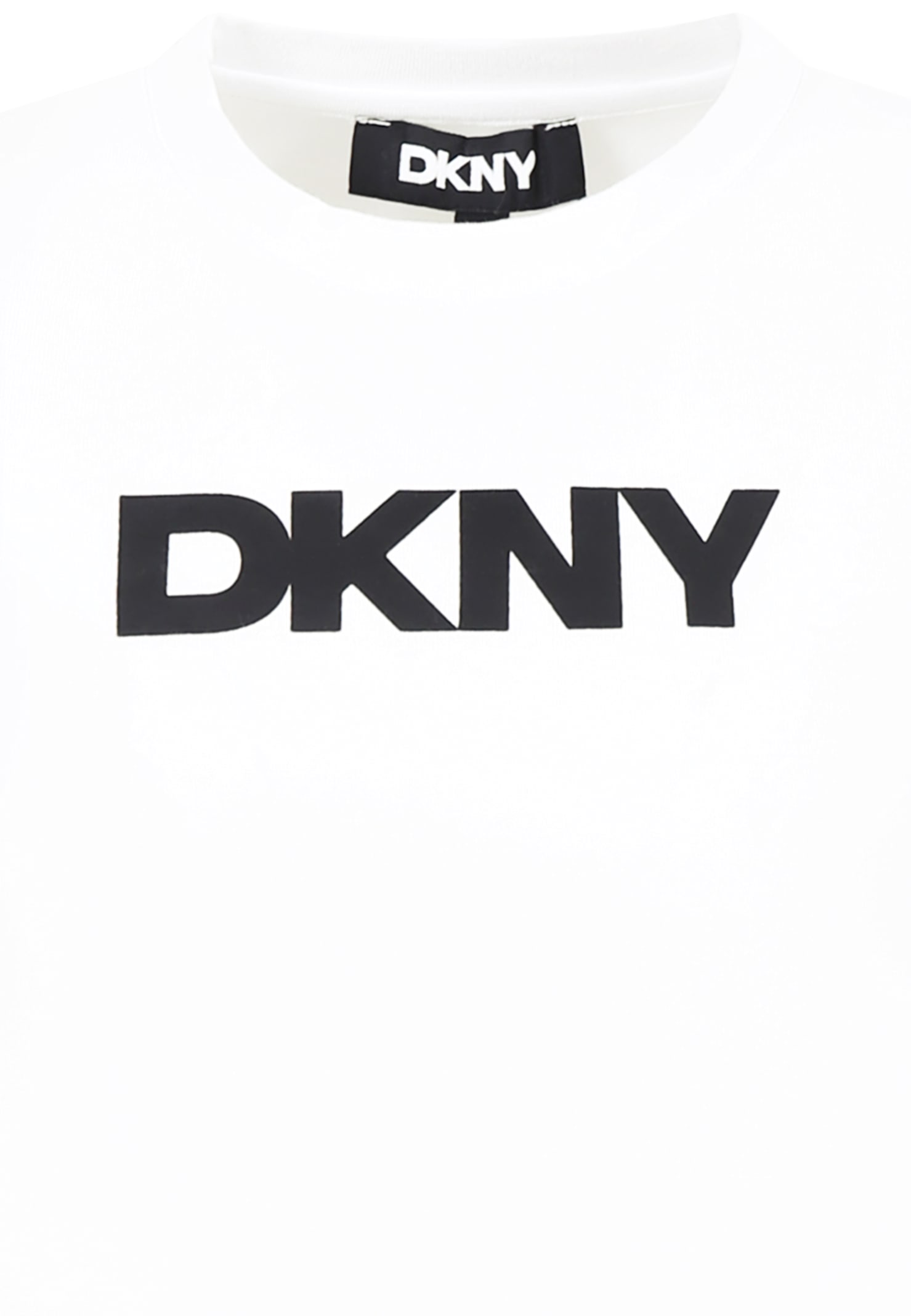 Dkny White T-shirt For Girl With Logo In White