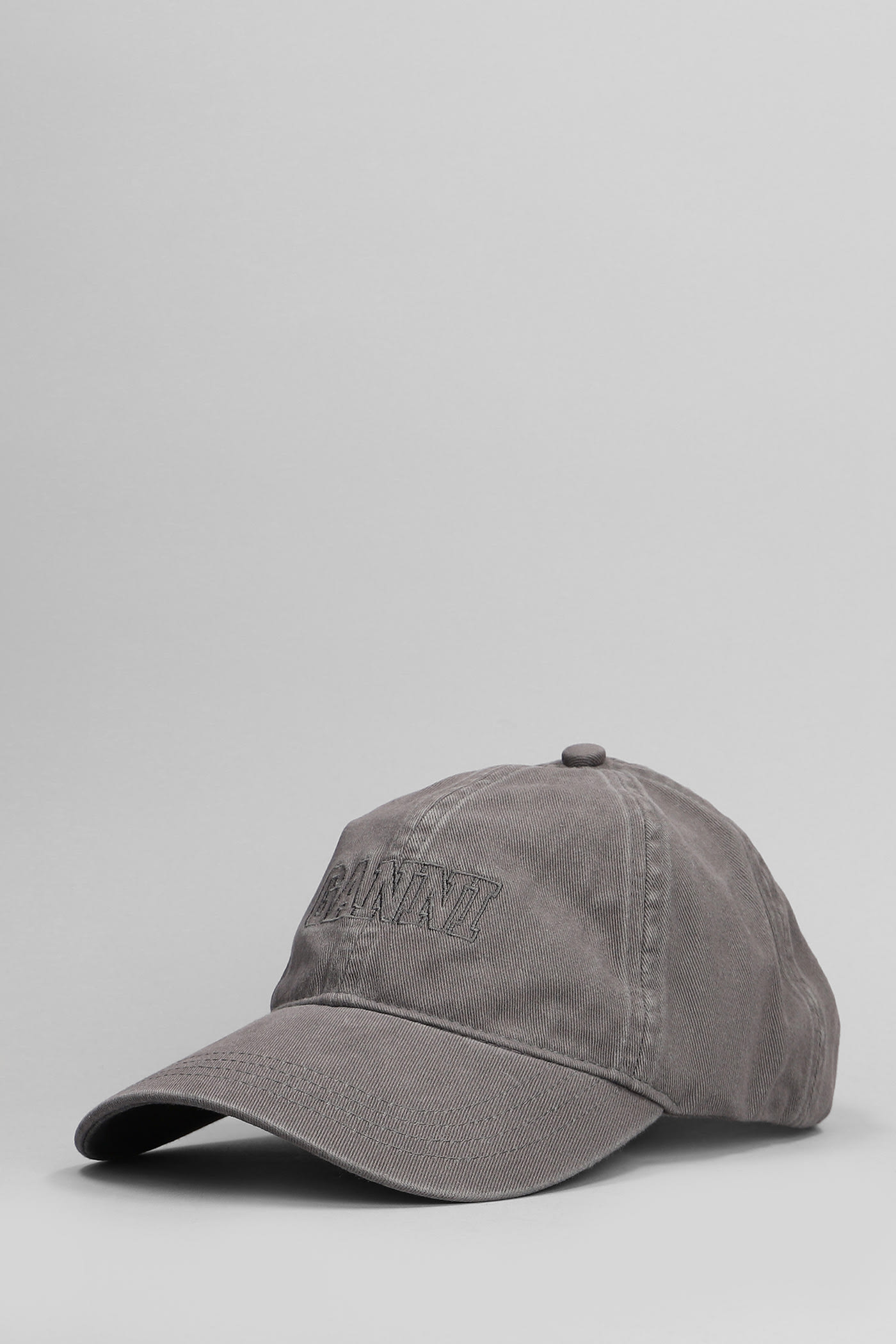 Ganni Hats In Grey Cotton In Grey