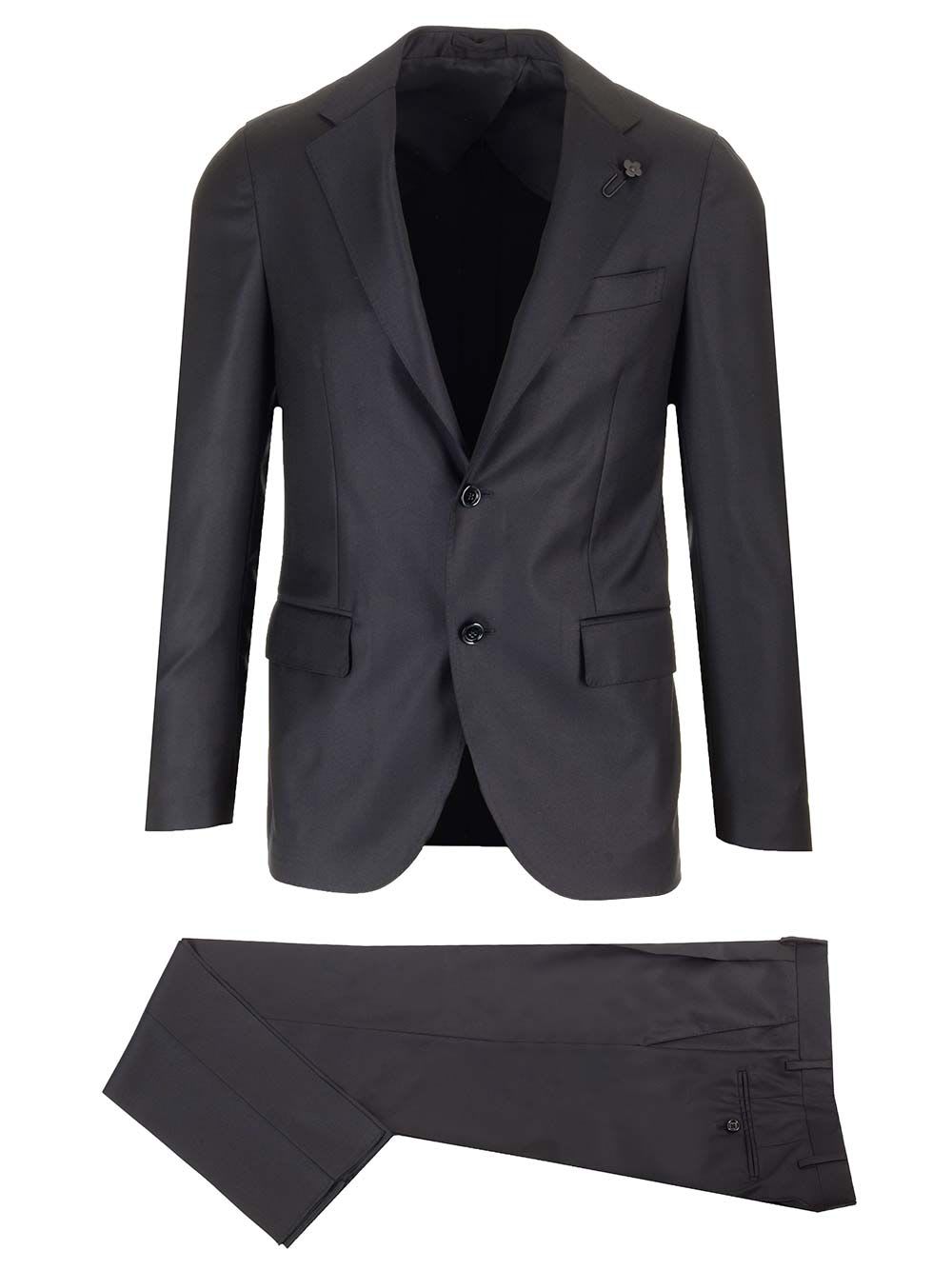 Shop Lardini Single Breasted Wool Suit In Blue