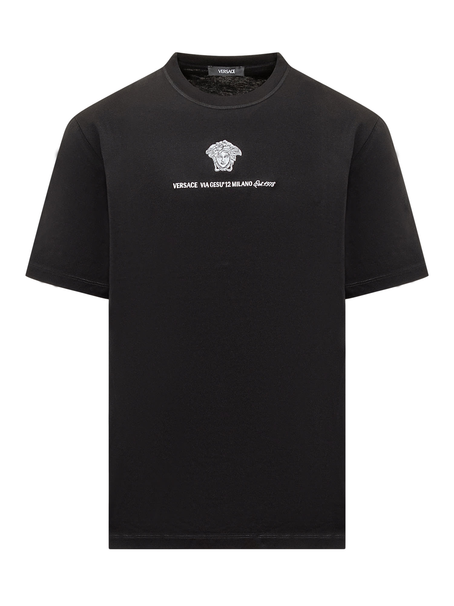 Shop Versace Palazzo  Milano T-shirt In Black