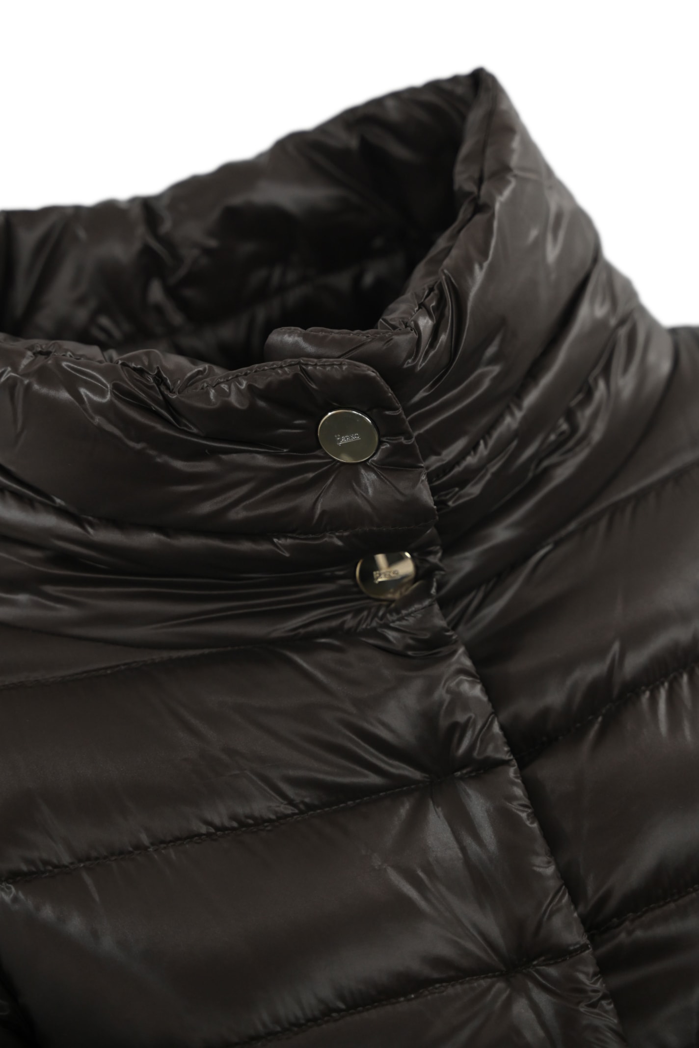 Shop Herno Quilted Down Jacket Amelia In Fondente