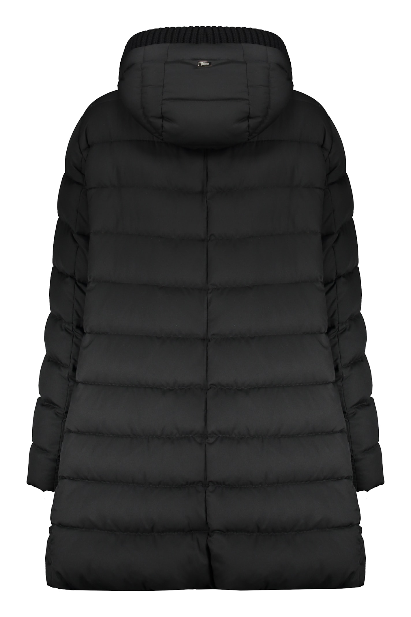 Shop Herno Hooded Down Jacket In Black