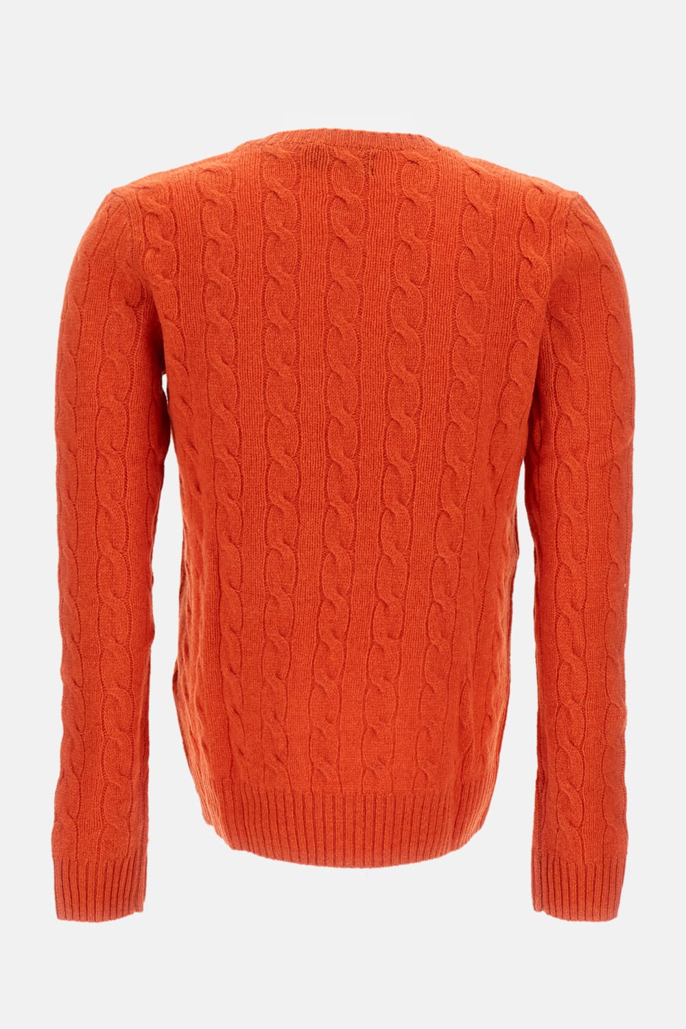 Polo Ralph Lauren Orange Cable-knit Sweater In Wool And Cashmere In Orange