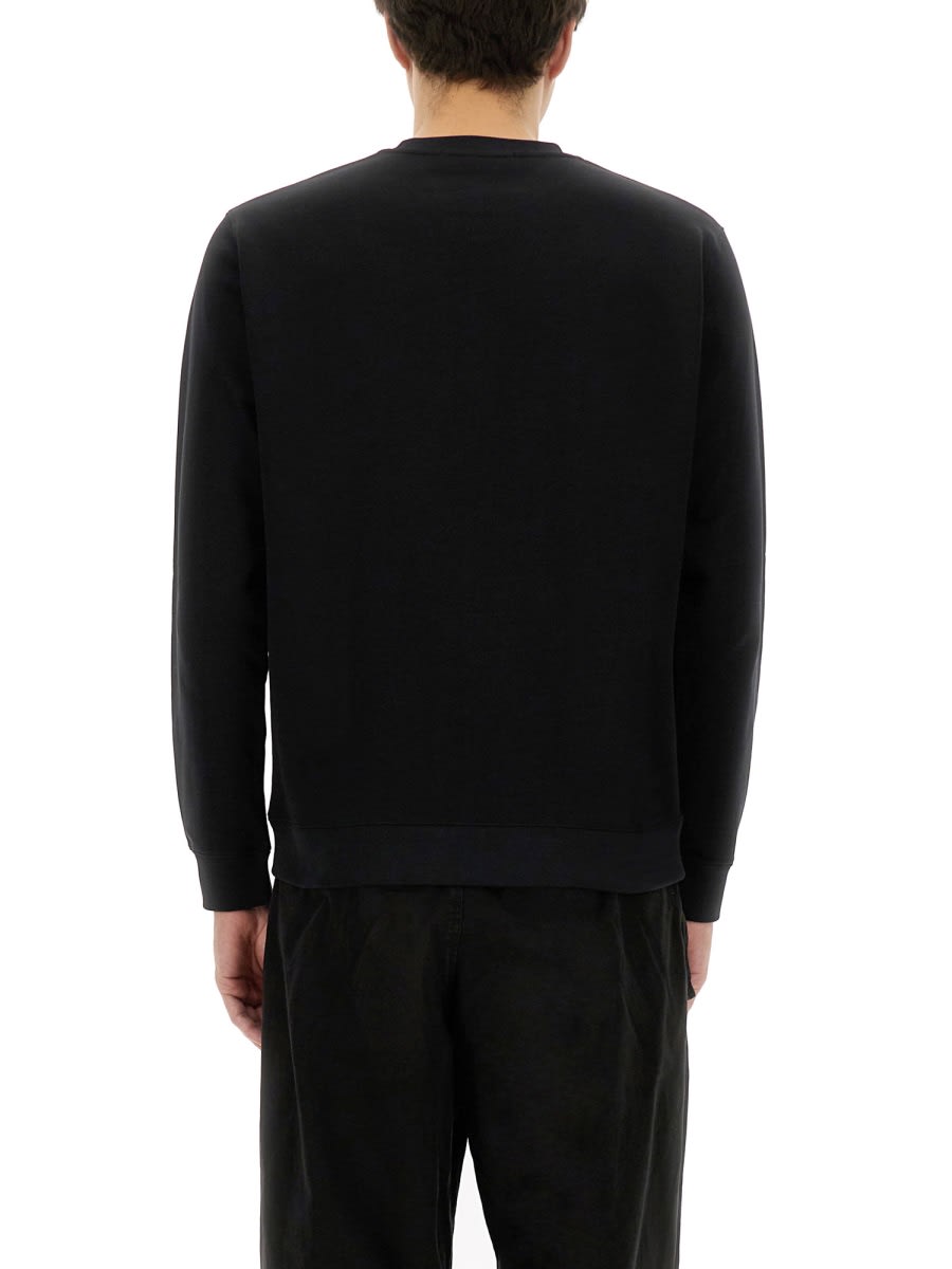 Msgm Crew Neck Cotton Sweatshirt In Black