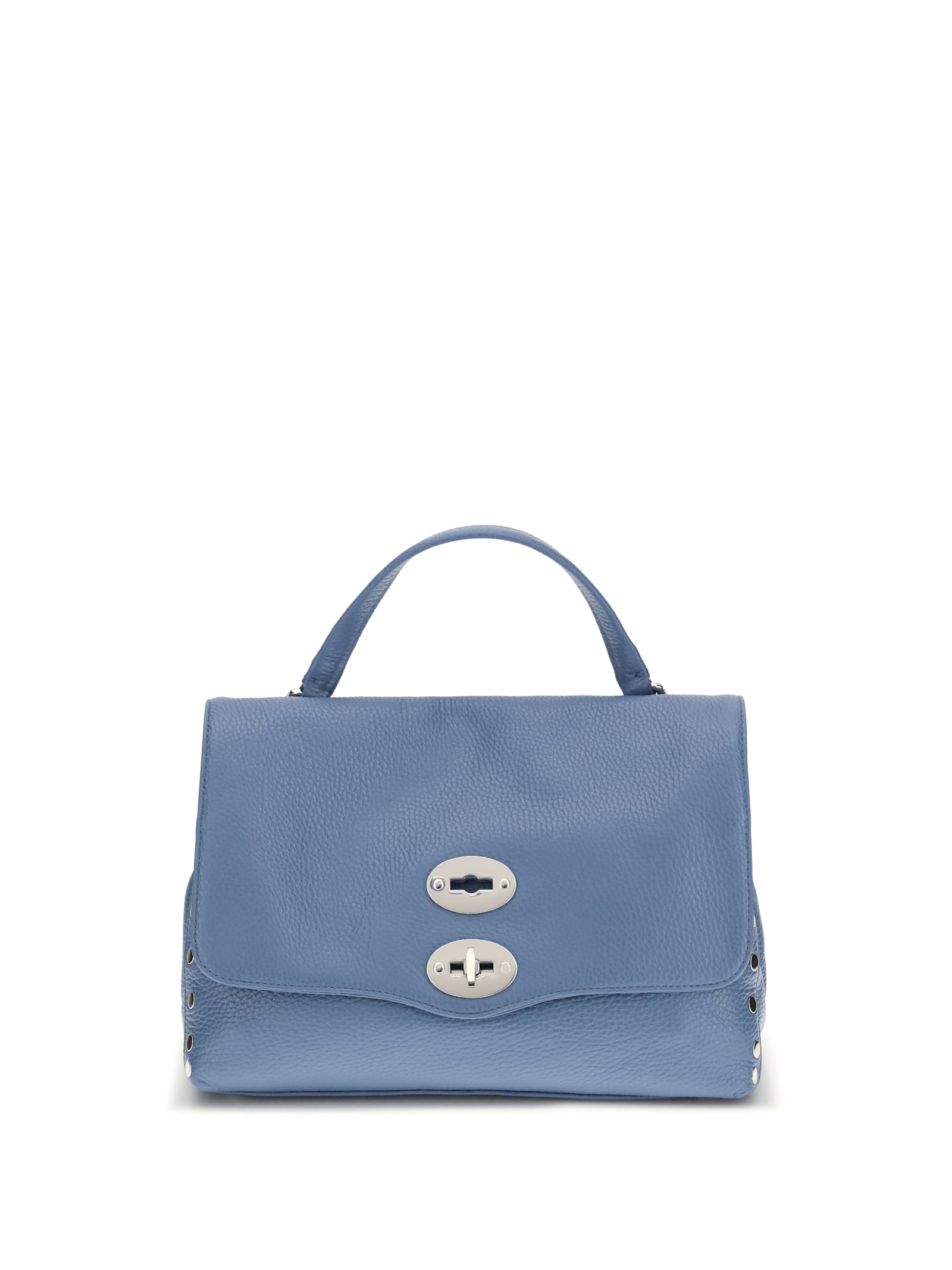 Zanellato Blue Calf Leather Bos Taurus Shoulder Bag In Blue