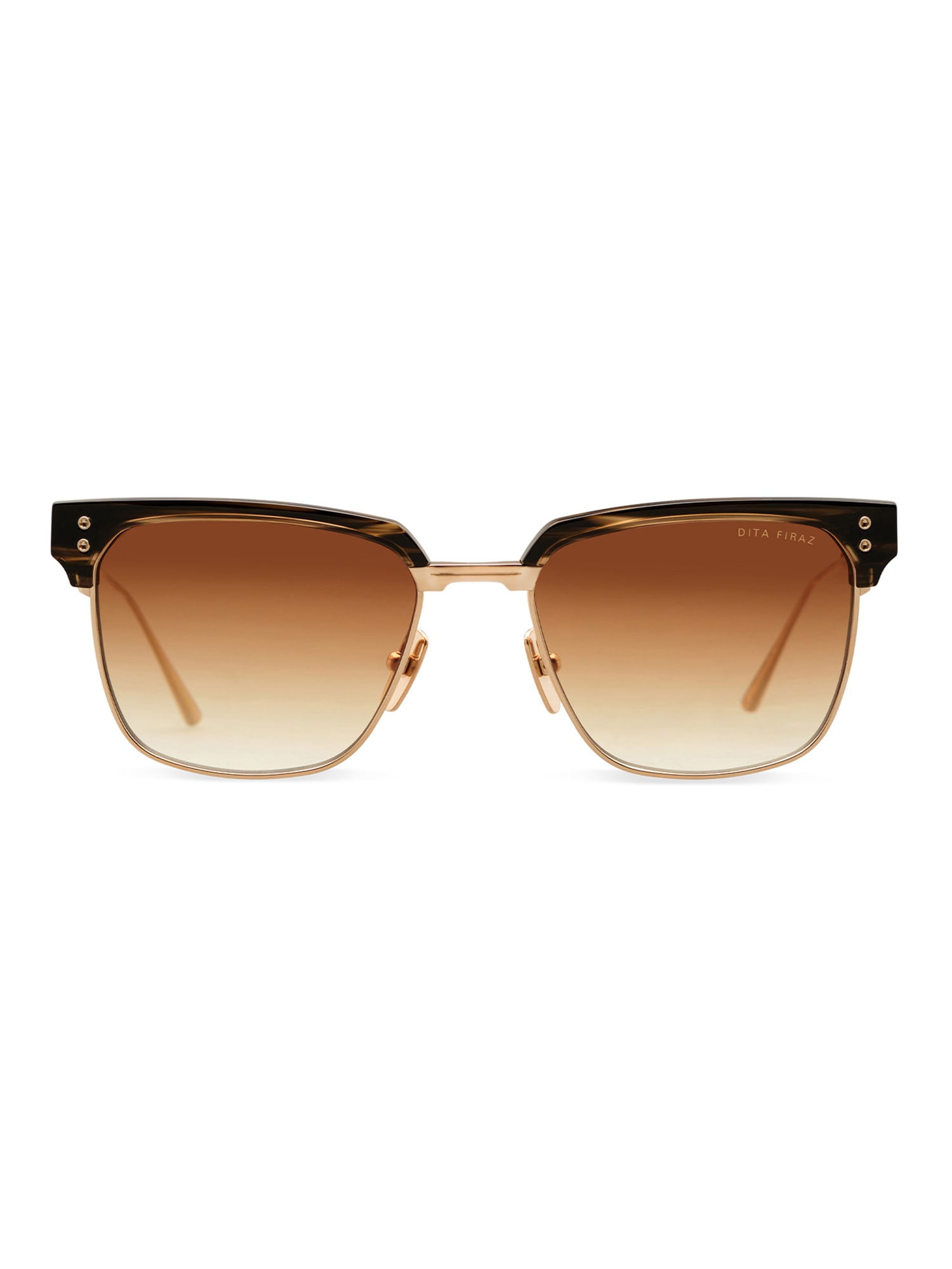 Shop Dita Dts431/a/03 Firaz Sunglasses In White Gold_ Balsamic Oliv