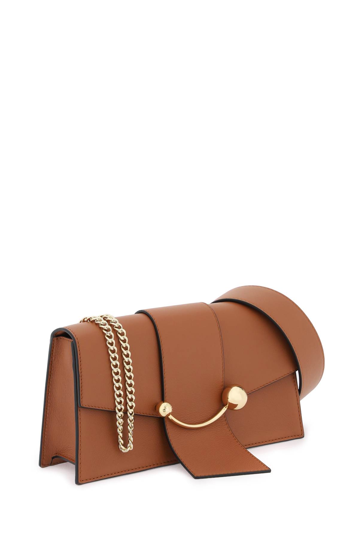 Shop Strathberry Mini Crescent Shoulder Bag In Chestnut (brown)