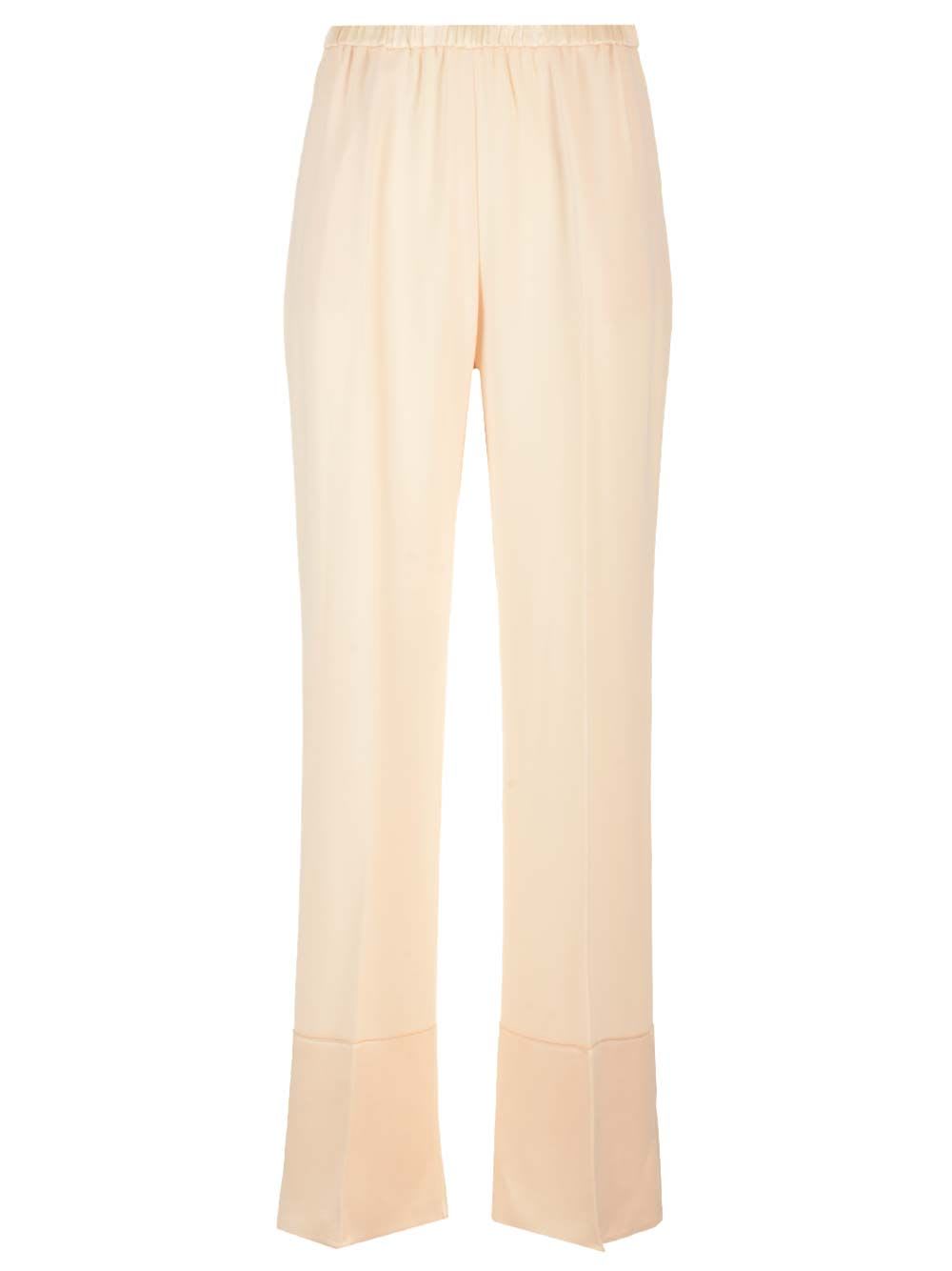 Shop Forte Forte Envers Satin Flared Pants In White