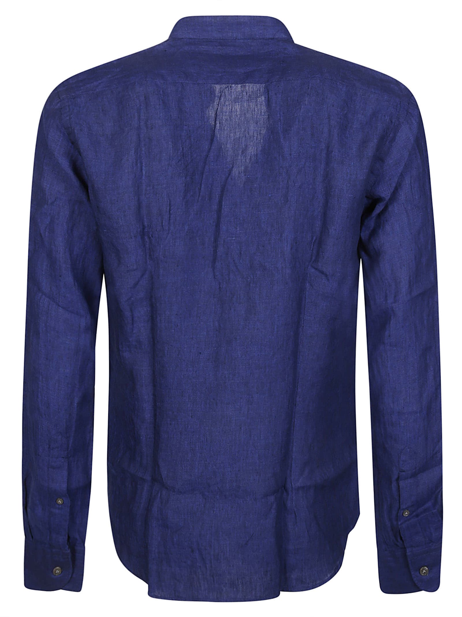 Shop Orian Long Sleeve Washed Shirt In Bluette
