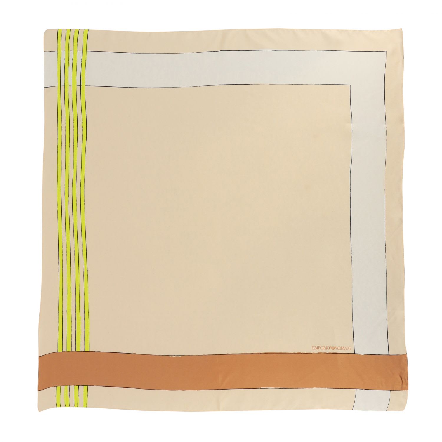 EMPORIO ARMANI SILK SCARF WITH GEOMETRIC PRINT,11238354
