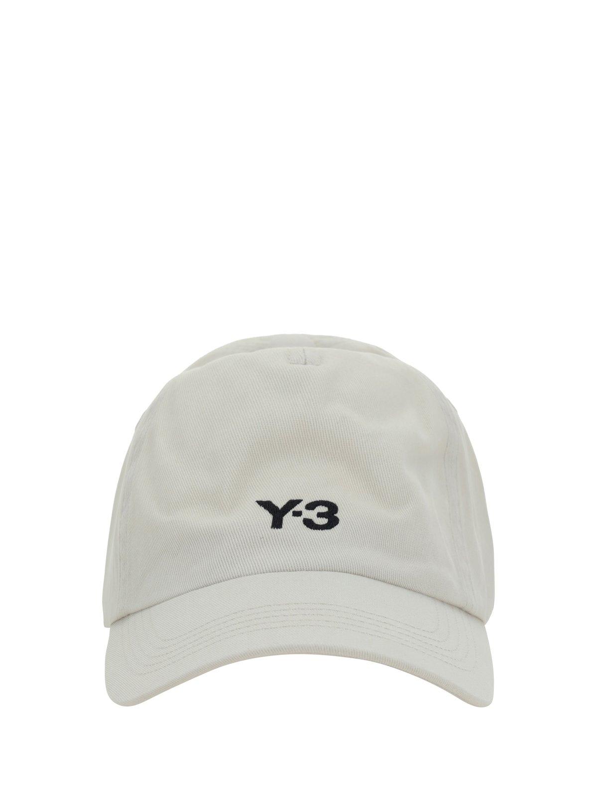 Shop Y-3 Logo Embroidered Baseball Cap Hat In Talc