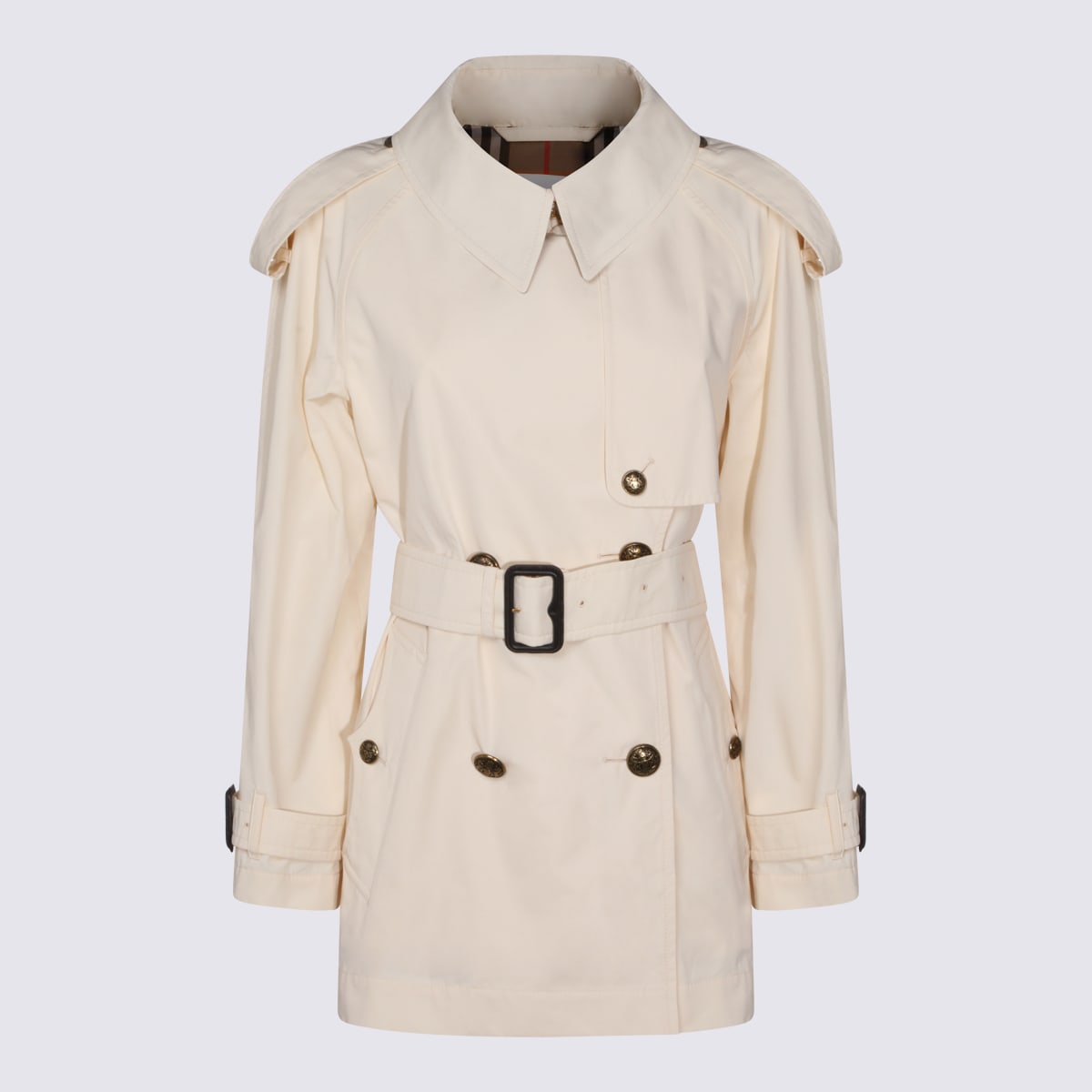 Burberry Ivory Cotton Fitzrovia Trench Coat