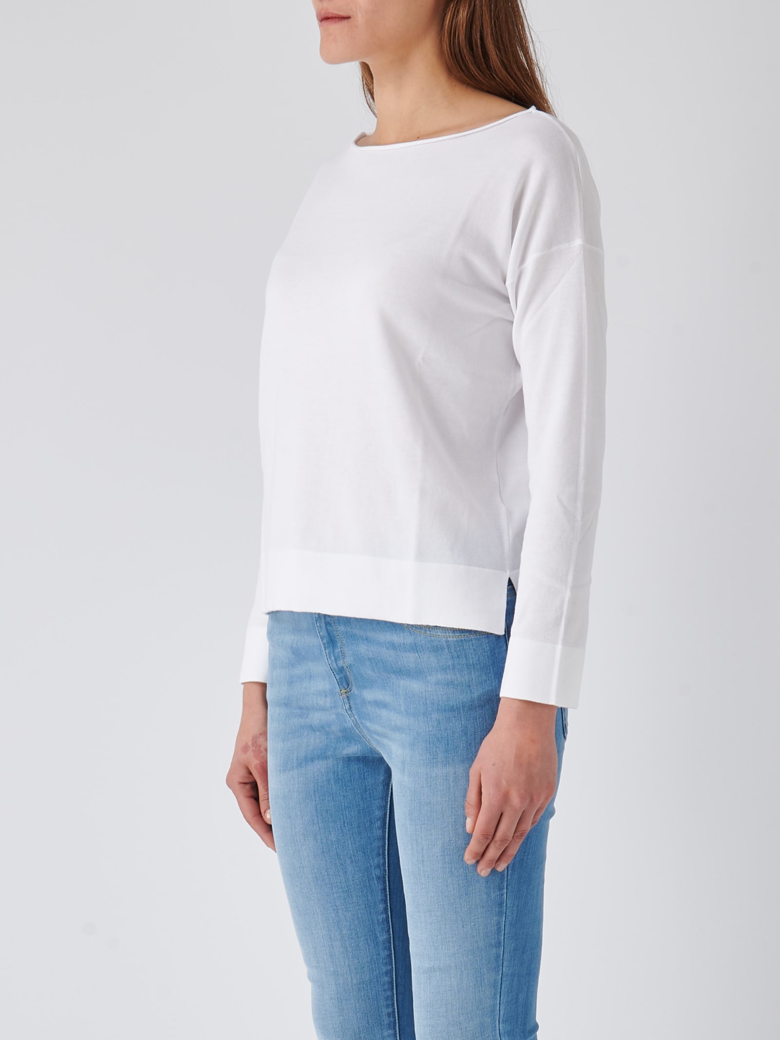 Shop Gran Sasso Cotton T-shirt In Bianco