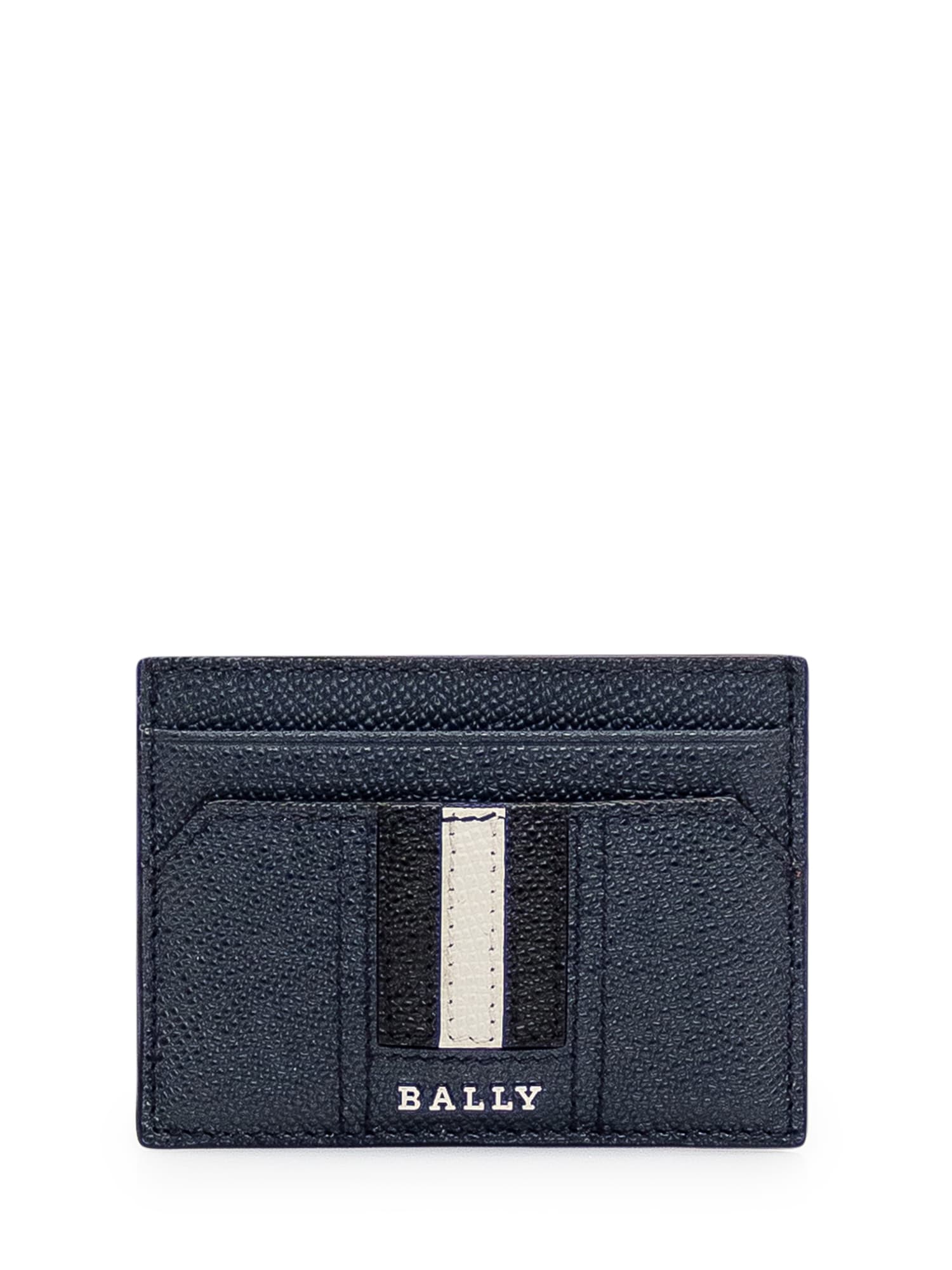 Bally Leather Card Holder In New Blue