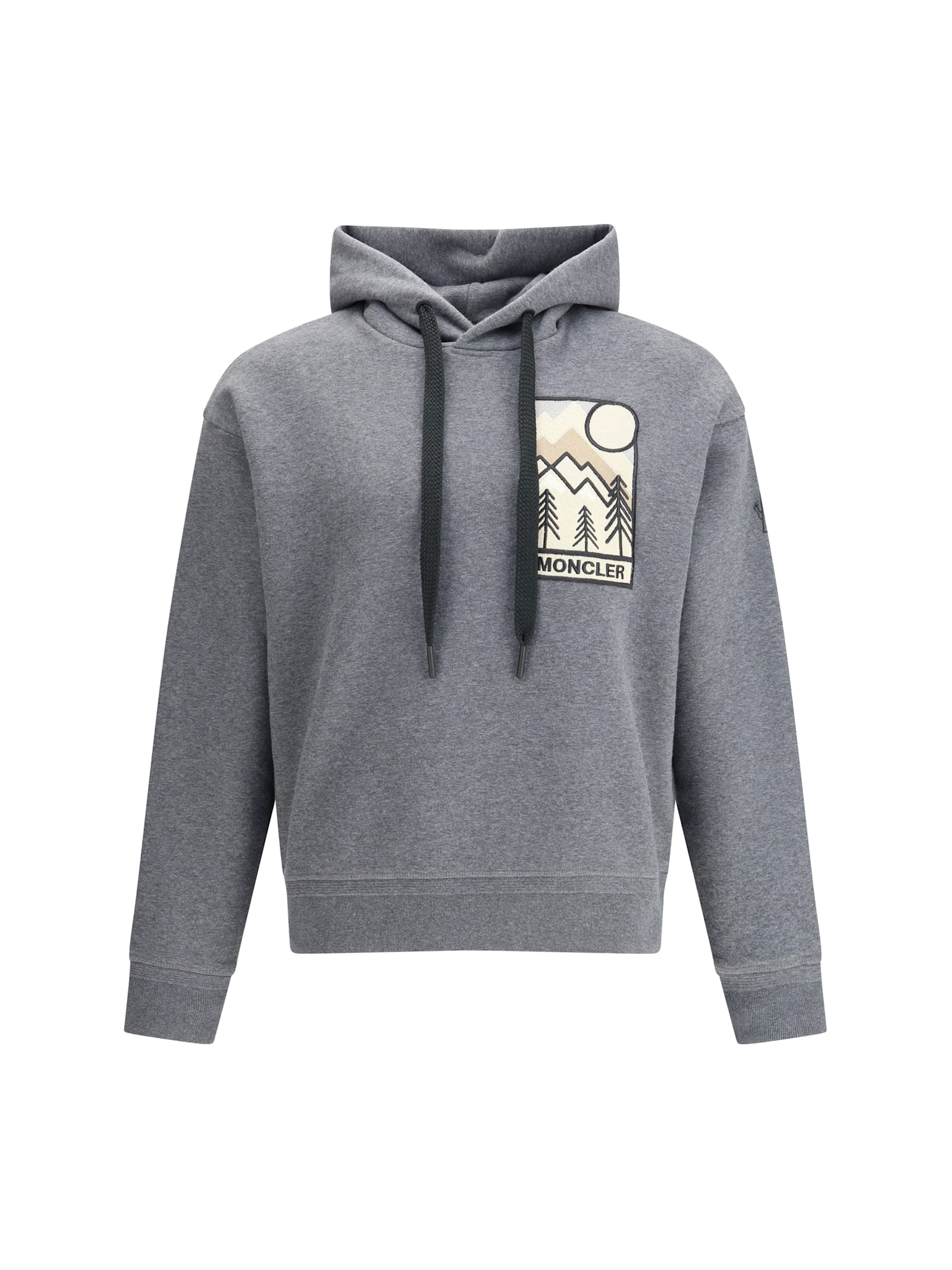 Moncler Mountain-logo Hoodie Sweater In Blue