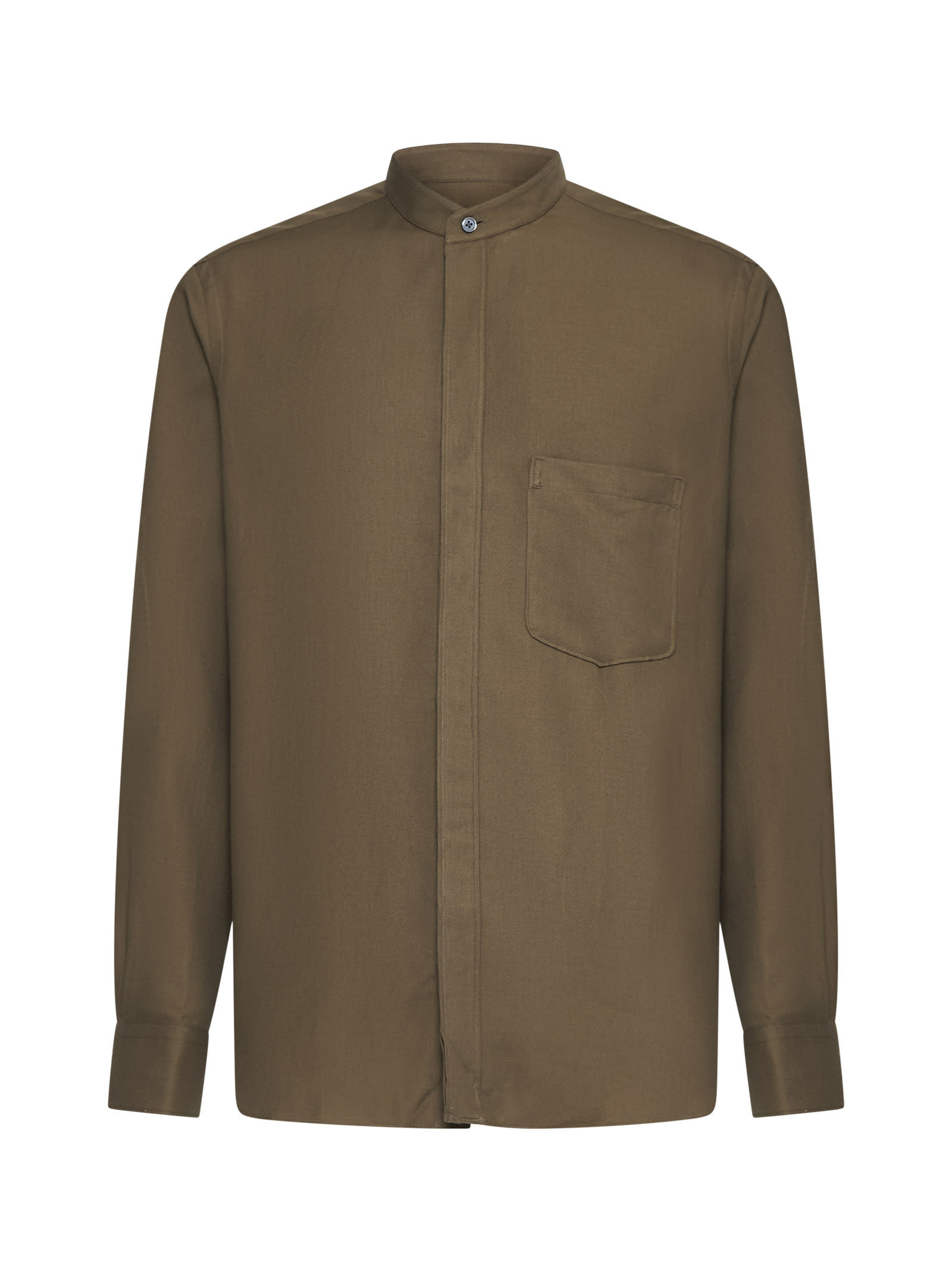 Shop Zegna Shirt In Verde Medio Unito