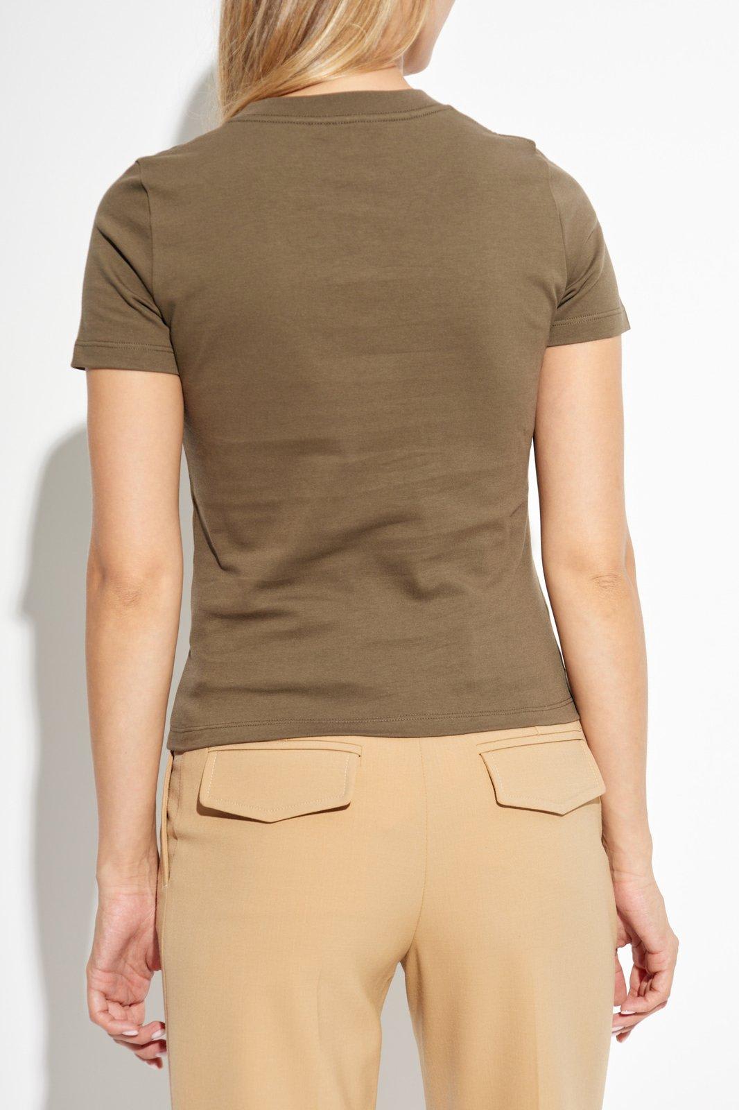 Chloé Logo Lettering T-shirt In Brown