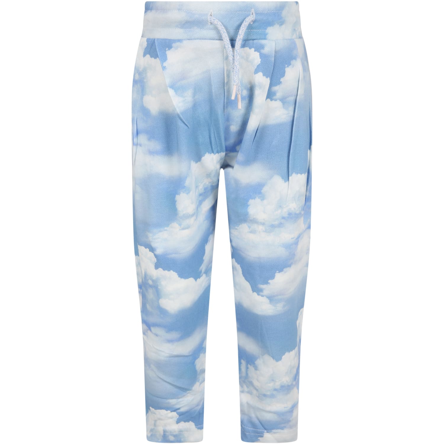 Molo Light Blue aurora Sweatpant For Kids With Clouds