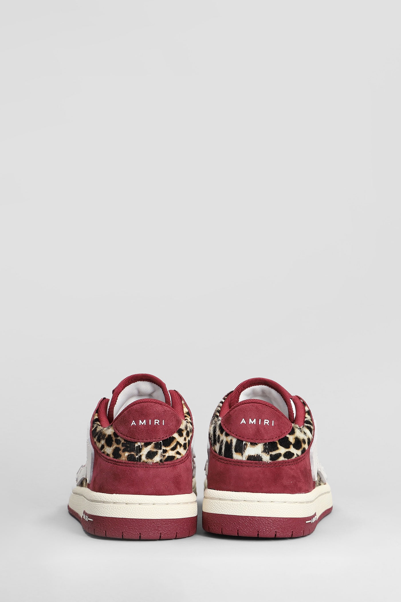 Shop Amiri Leopard Skel Top Low Sneakers In Bordeaux Leather