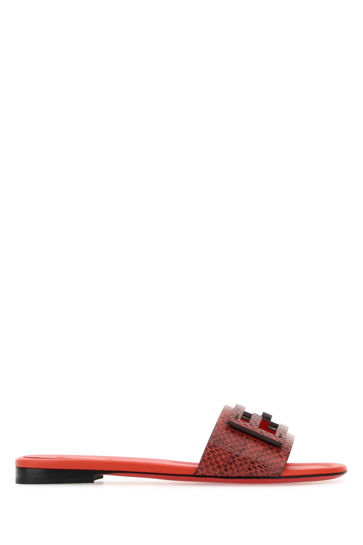 Coral Leather Baguette Slippers