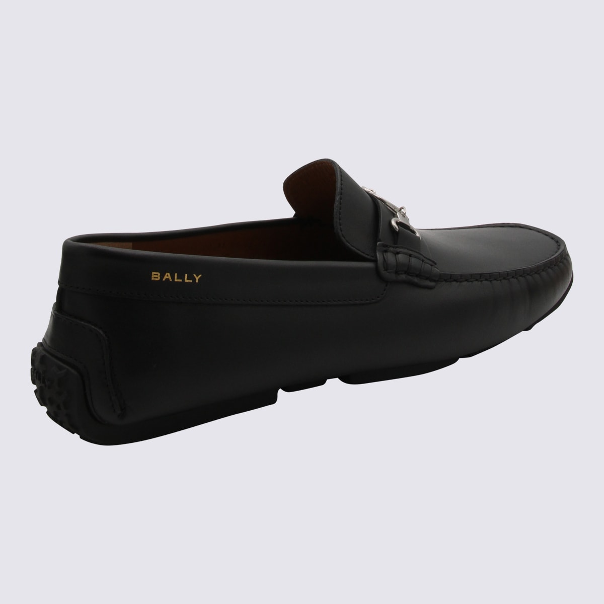 Shop Bally Black And Palladium Suede Loafers In Black/palladio